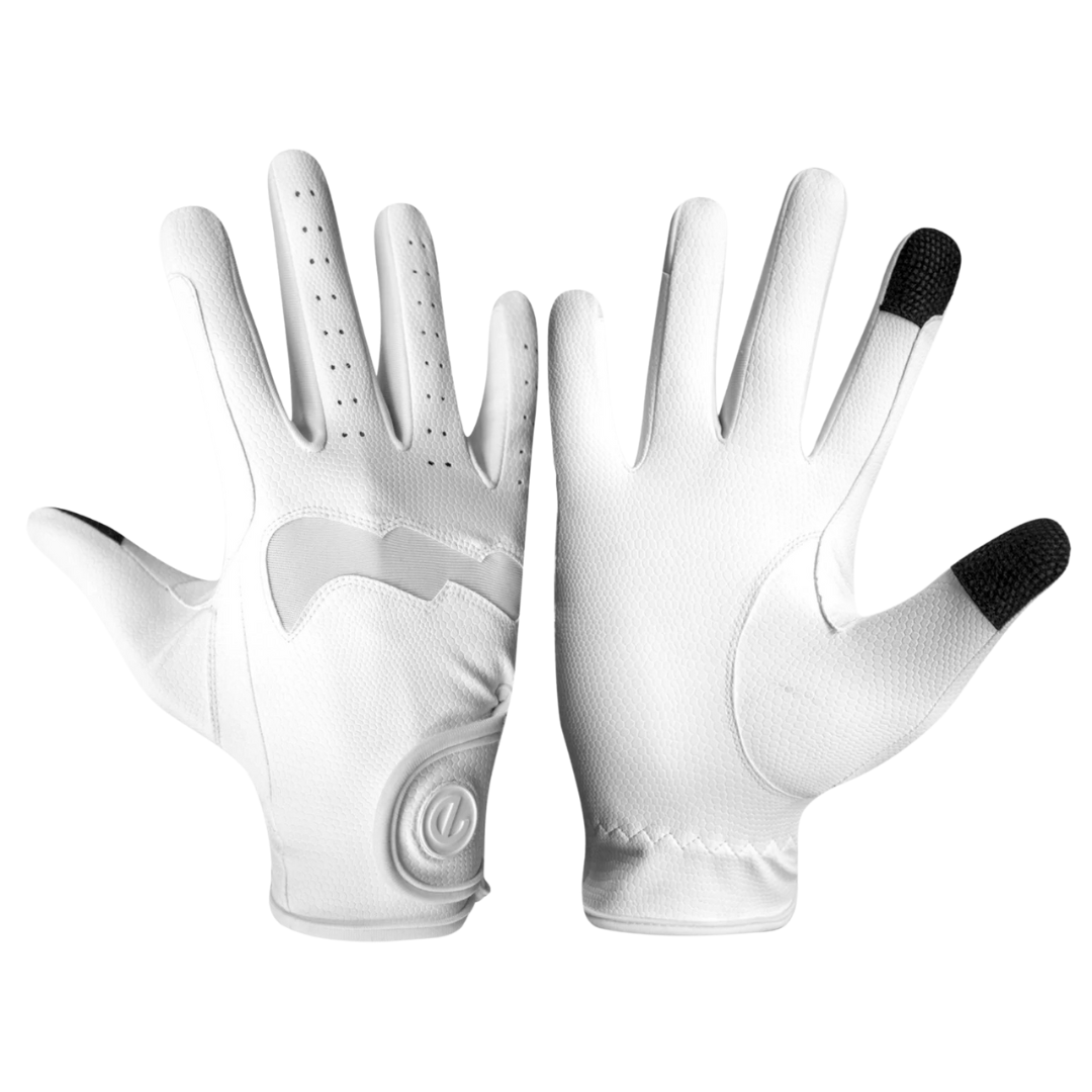 eQUEST GripPro LITE v3 Equestrian Gloves - White / White