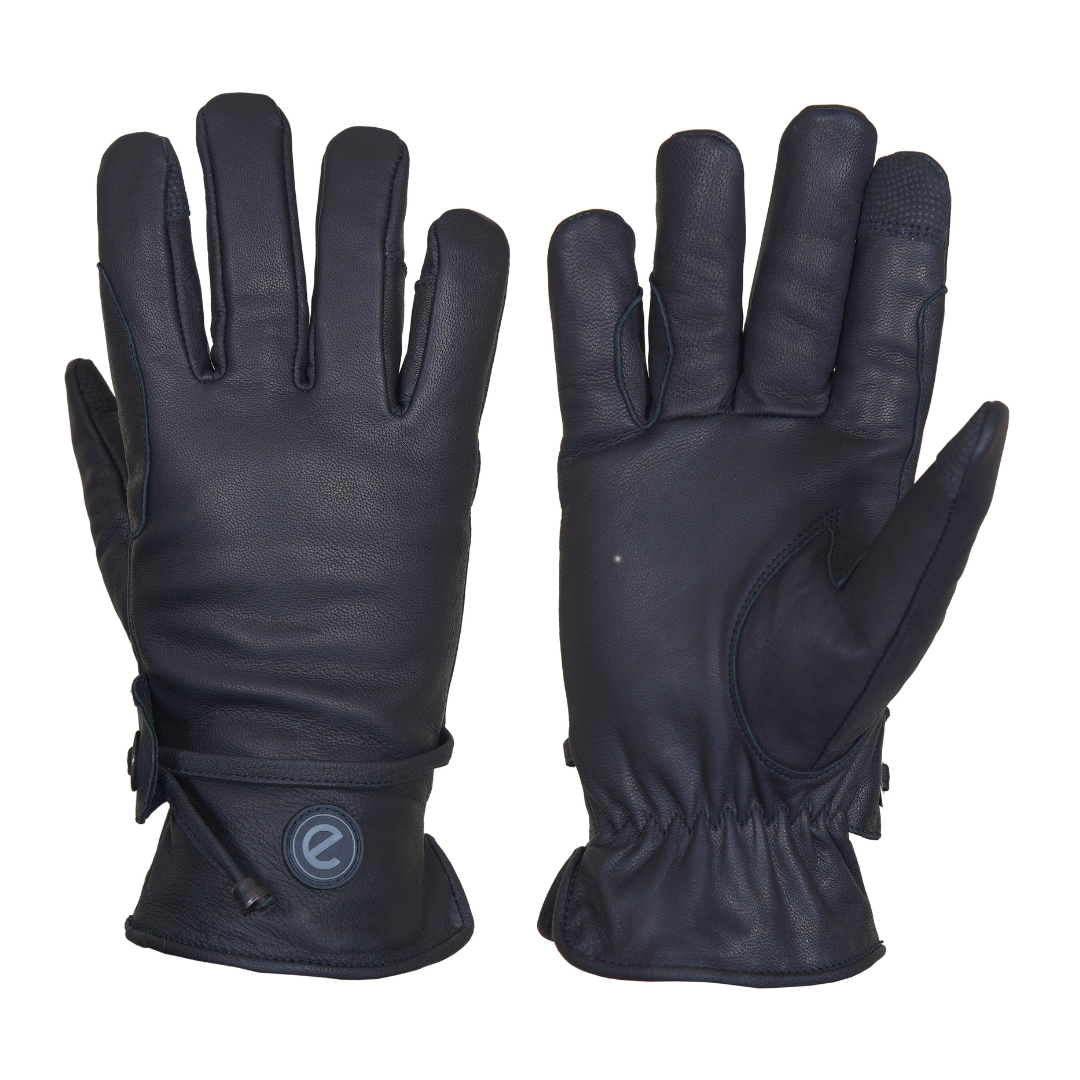 eQUEST GripPro Western Equestrian Riding Gloves - Leather - Unlined - Black