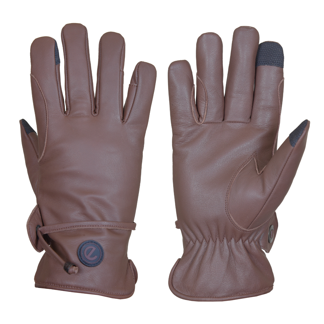 eQUEST GripPro Western Equestrian Riding Gloves - Leather - Unlined - Brown
