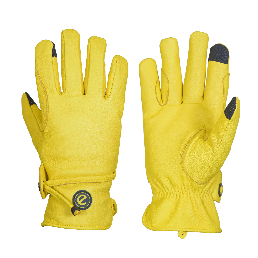 eQUEST GripPro Western Equestrian Riding Gloves - Leather - Unlined - Classic Yellow