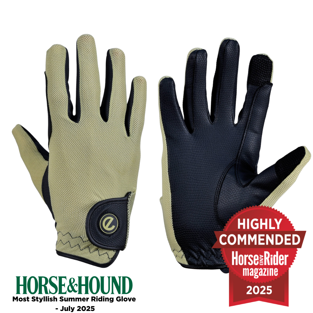 eQUEST GripPro X-LITE Lightweight Equestrian Gloves - Olive Green - Regular Cuff