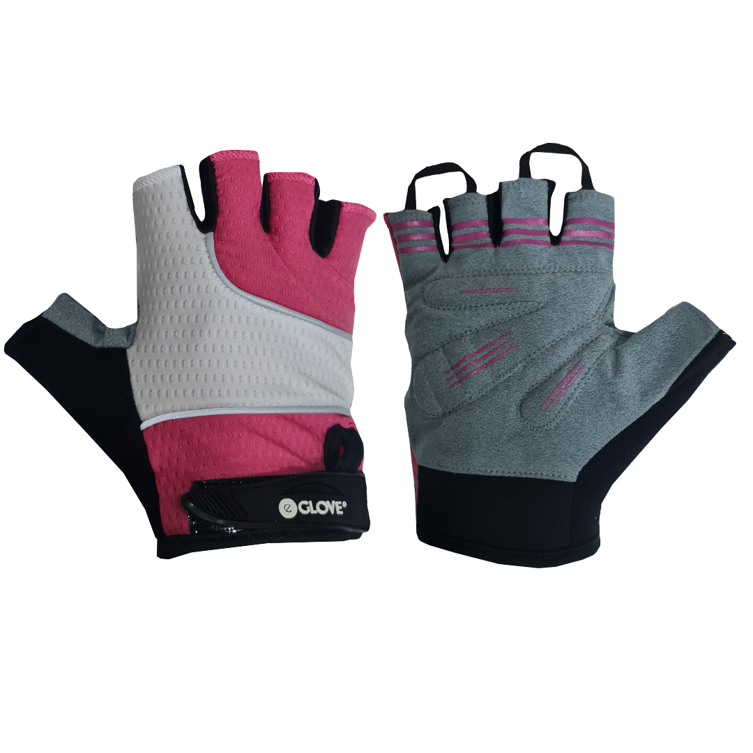 BIKE GelPro Fingerless Cycling Gloves - Lightweight Grip and Protection - Pink
