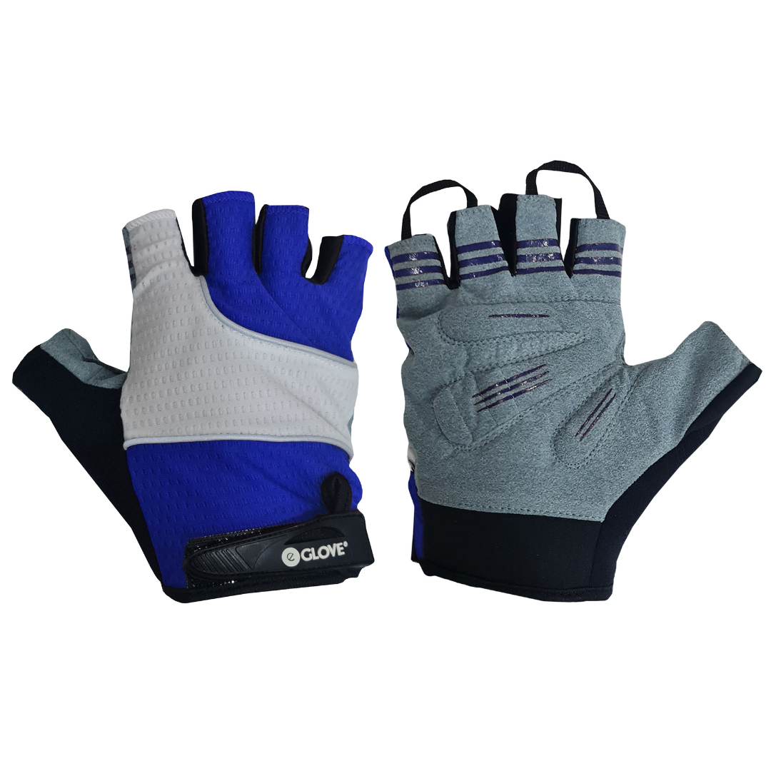 BIKE GelPro Fingerless Cycling Gloves - Lightweight Grip and Protection - Blue