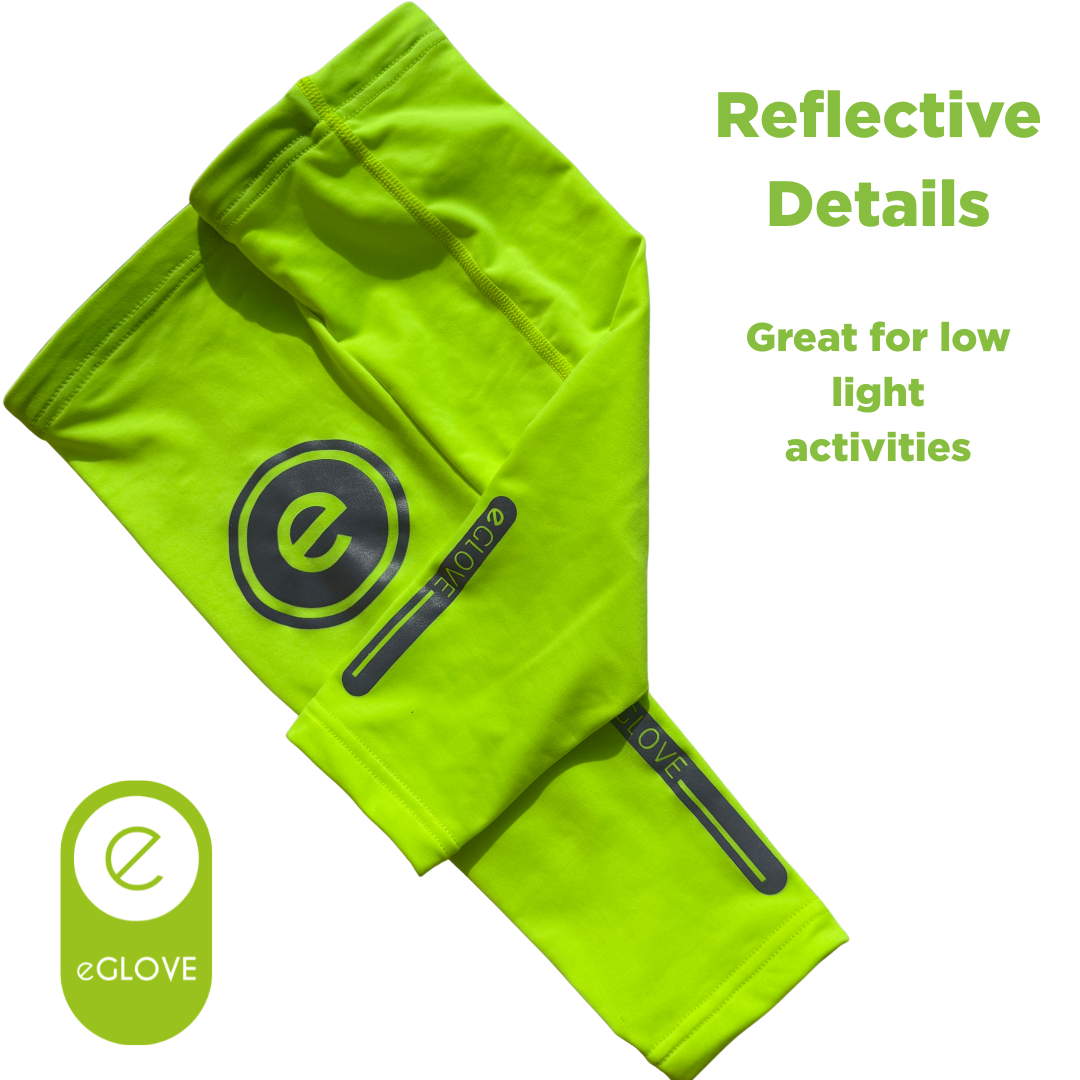 eGLOVE Hi-Vis Armsleeves – Fluoro Yellow | Reflective Running Arm Warmers