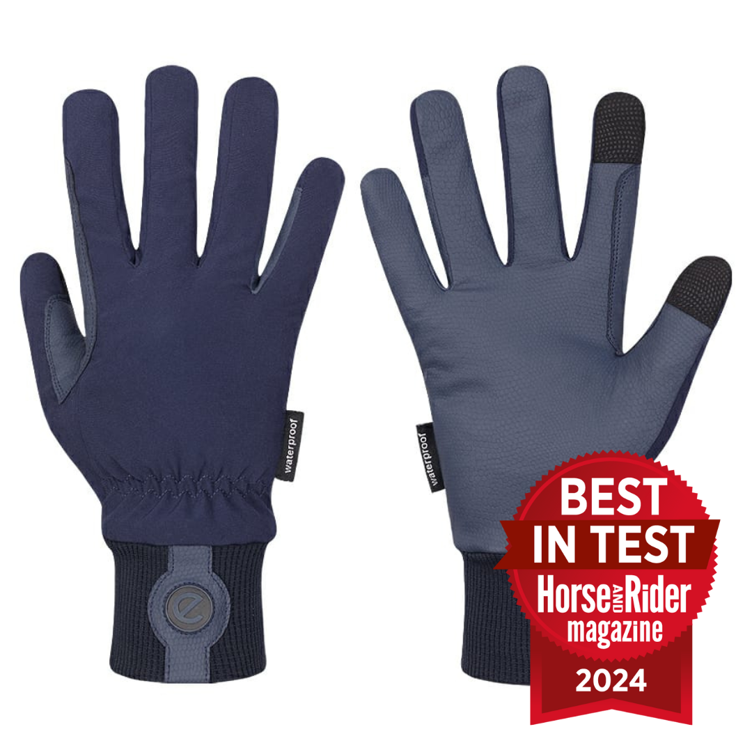 eQUEST Waterproof - Award Winning Waterproof Equestrian Riding & Yard Gloves - Blue