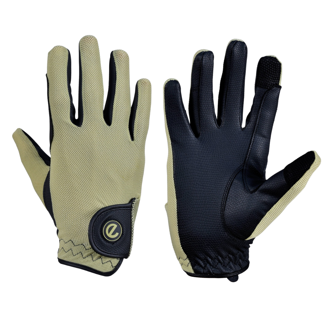 eQUEST GripPro X-LITE Lightweight Equestrian Gloves - Olive Green - Regular Cuff