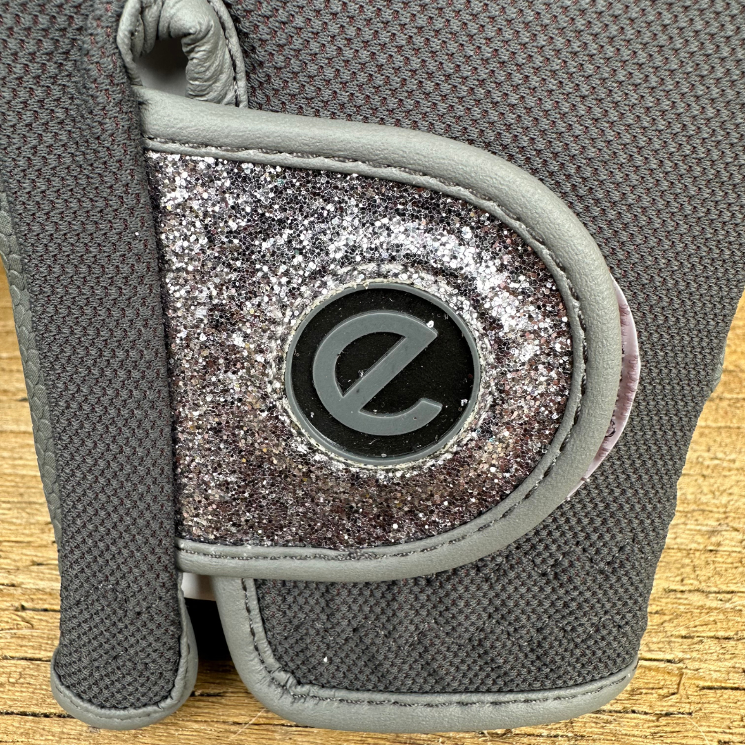 eQUEST GripPro X-LITE Lightweight Equestrian Gloves - Grey & Silver Glitter