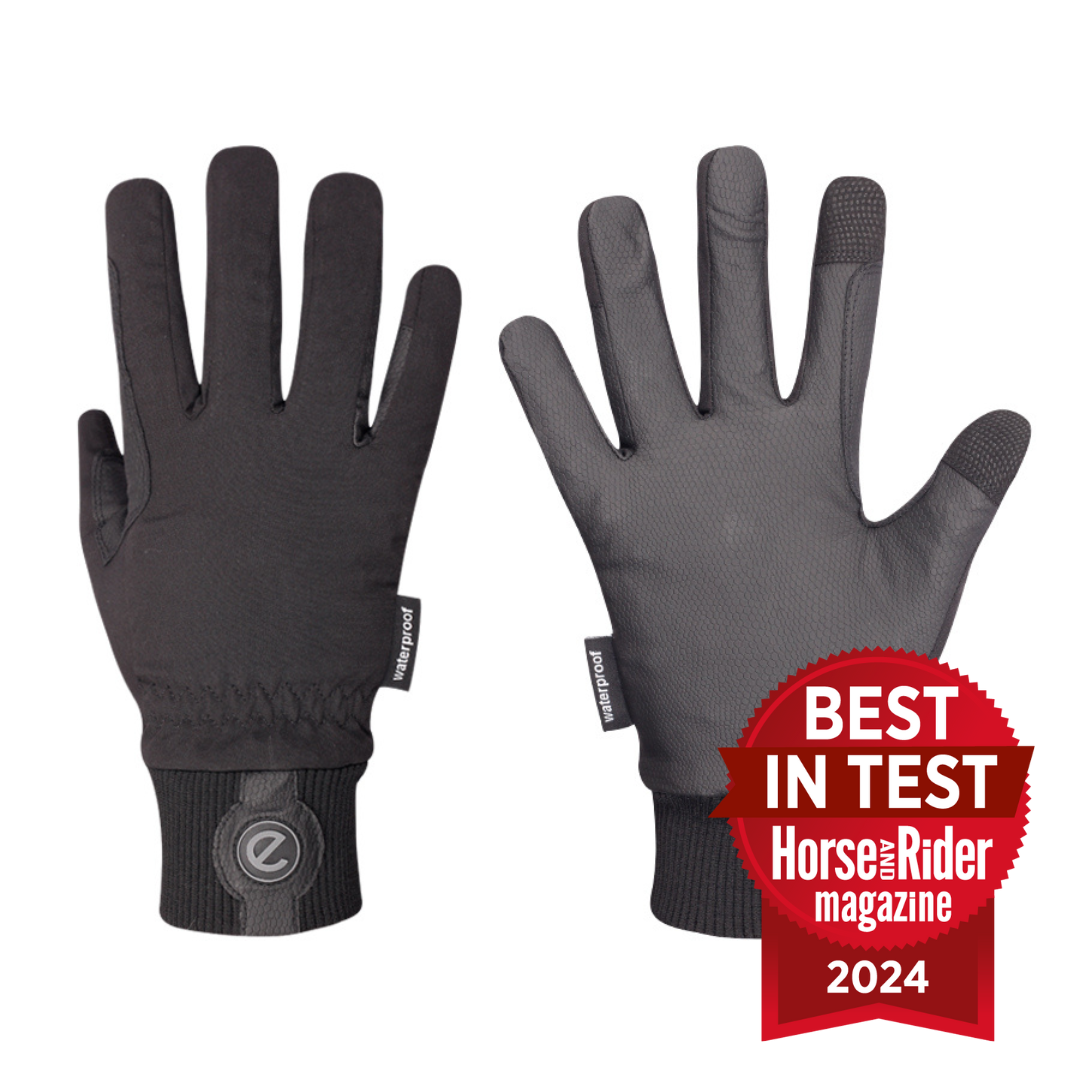 eQUEST Waterproof - Award Winning Waterproof Equestrian Riding & Yard Gloves - Black