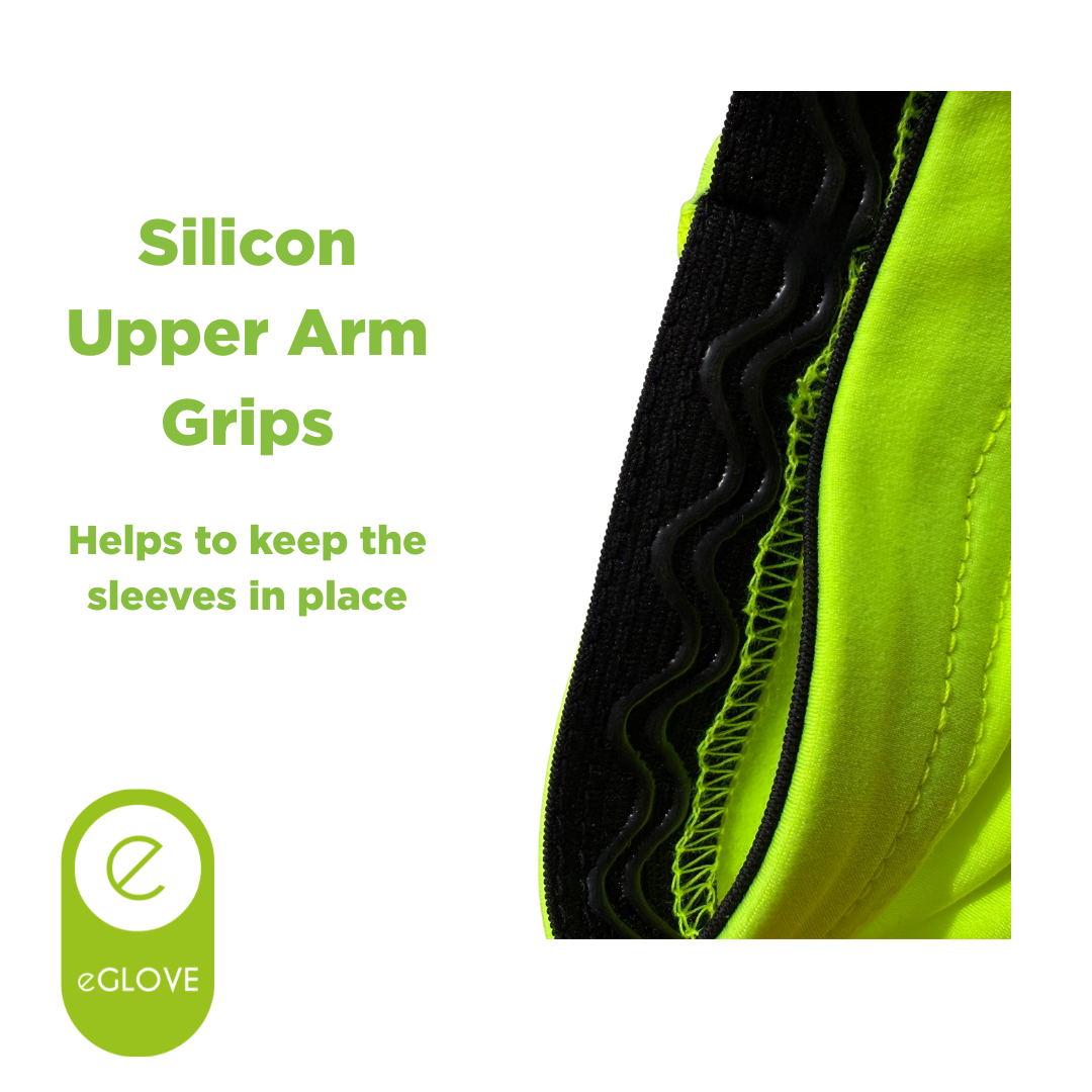 eGLOVE Hi-Vis Armsleeves – Fluoro Yellow | Reflective Running Arm Warmers
