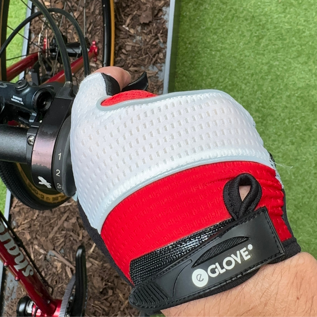 BIKE GelPro Fingerless Cycling Gloves - Lightweight Grip and Protection - Red