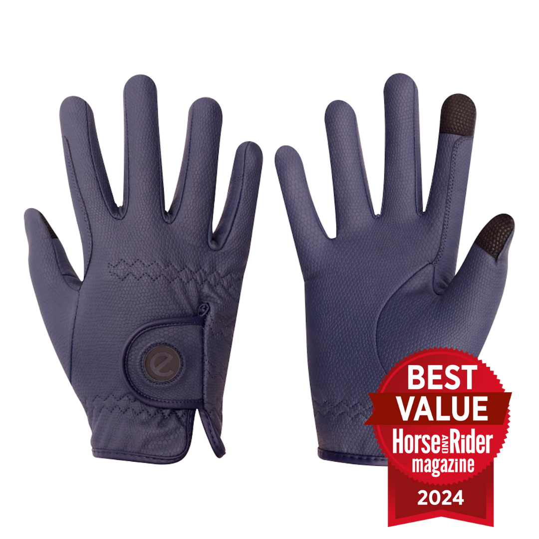 eQUEST GripPro Winter Edition - Award Winning Winter Equestrian Riding Gloves - Navy Blue