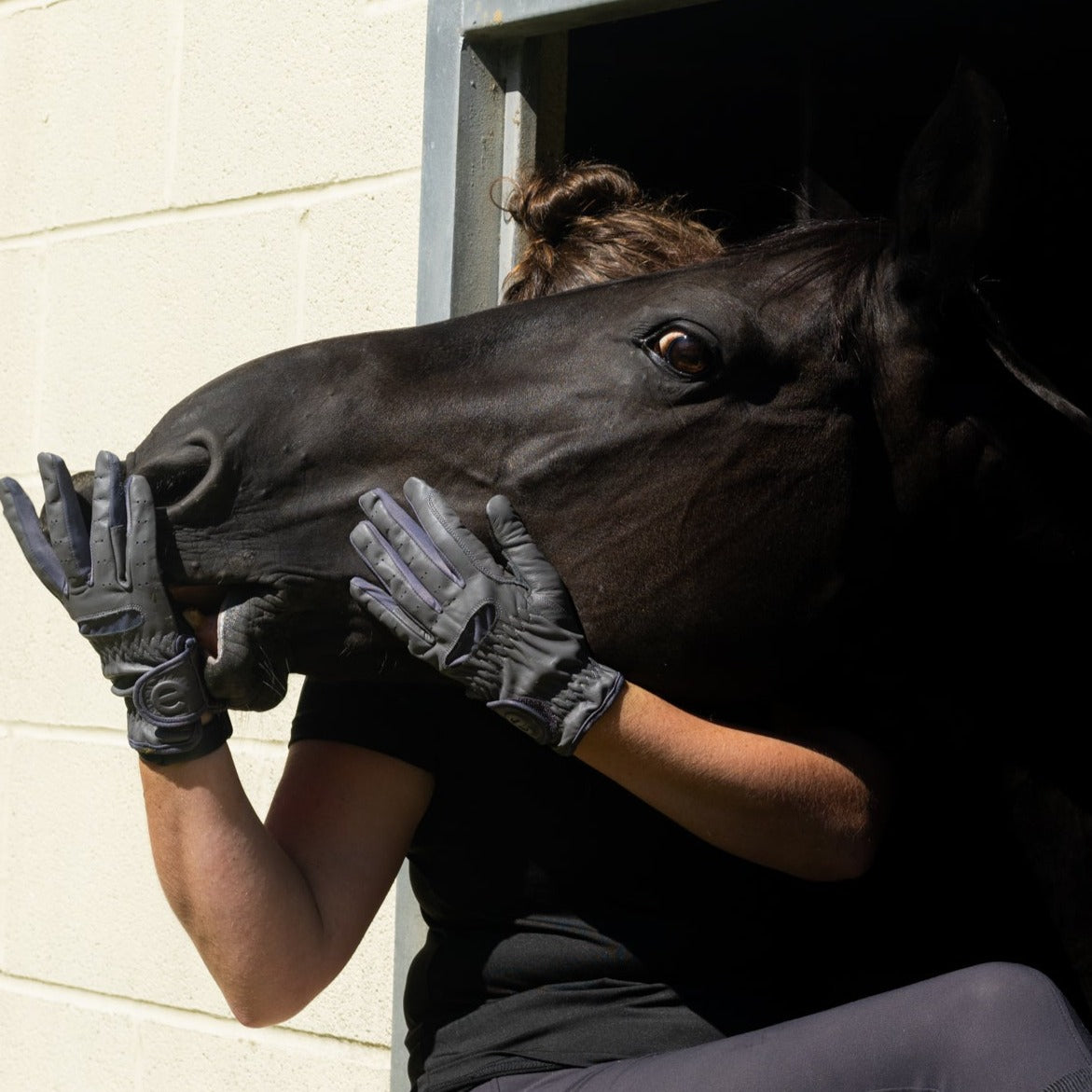 eQUEST GripPro LEATHER - Equestrian Riding Gloves - Grey