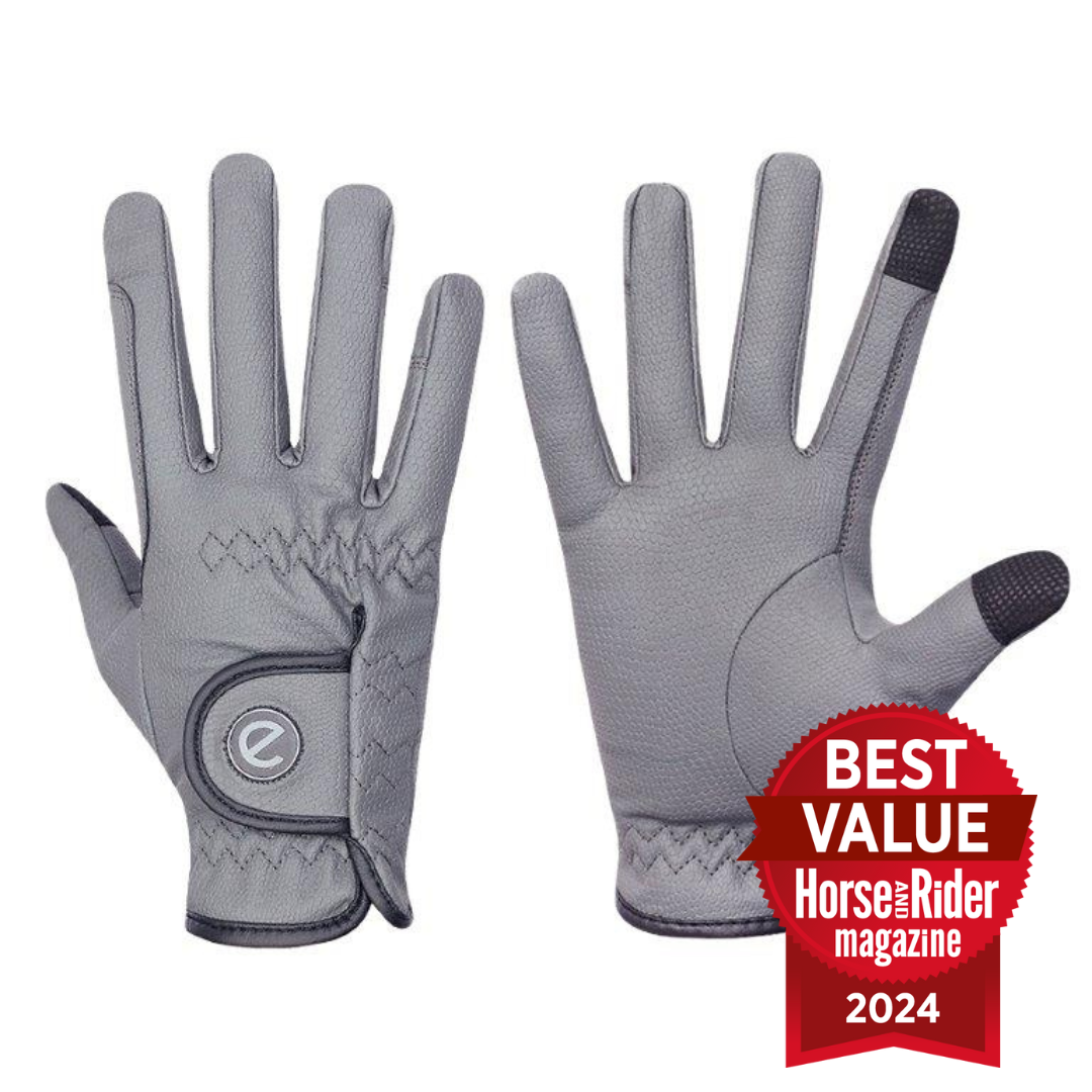 eQUEST GripPro Winter Edition - Award Winning Winter Equestrian Riding Gloves - Grey