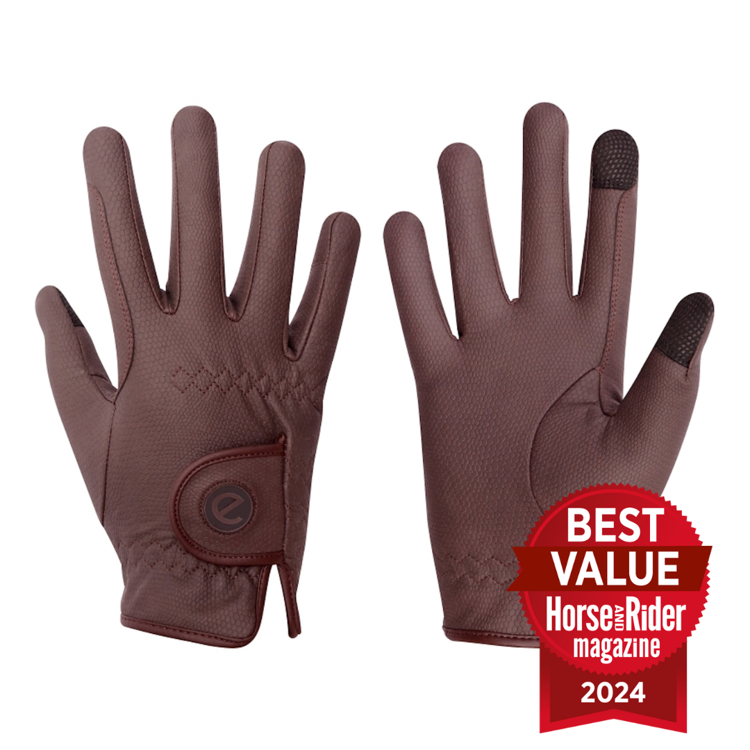 eQUEST GripPro Winter Edition - Award Winning Winter Equestrian Riding Gloves - Brown