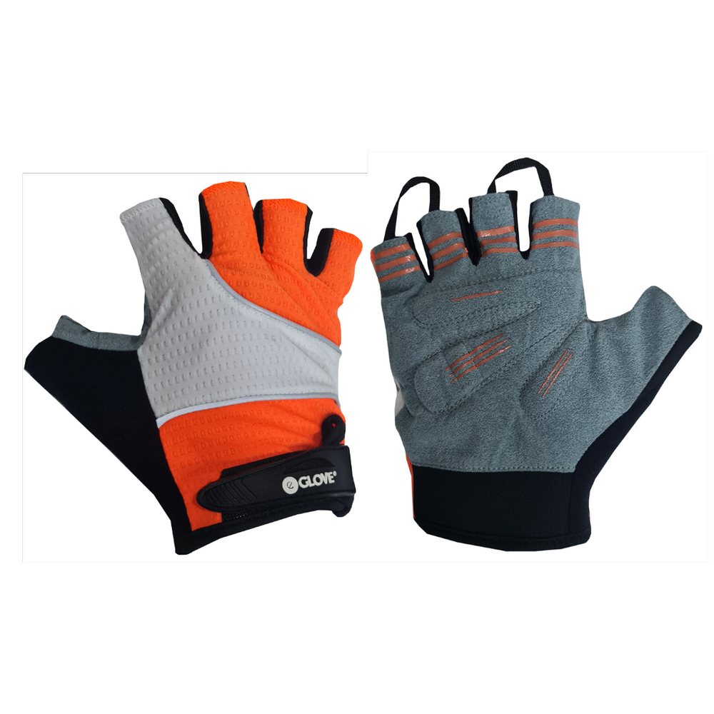 BIKE GelPro Fingerless Cycling Gloves - Lightweight Grip and Protection - Flouro Orange