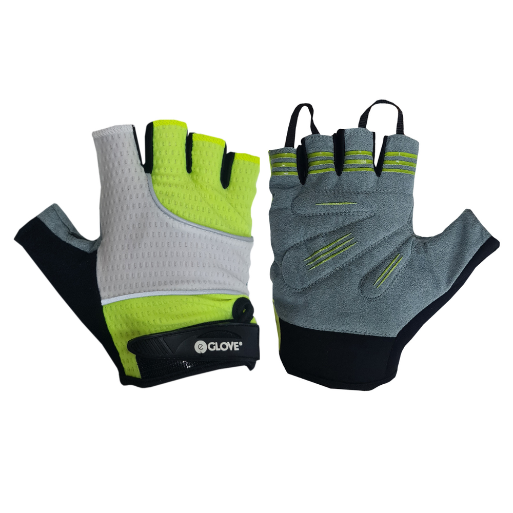 BIKE GelPro Fingerless Cycling Gloves - Lightweight Grip and Protection - Flouro Yellow