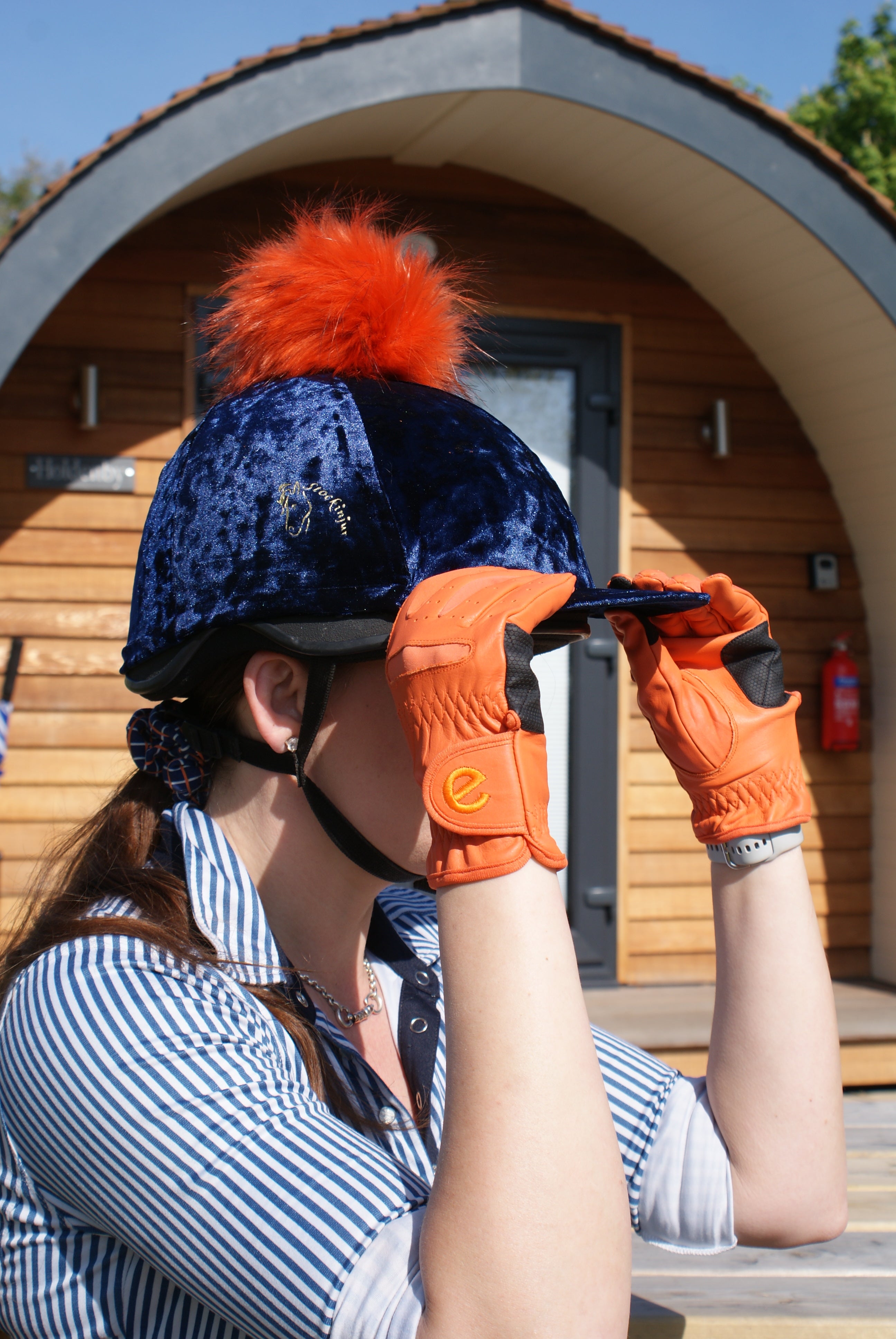 eQUEST GripPro LEATHER - Equestrian Riding Gloves - Orange