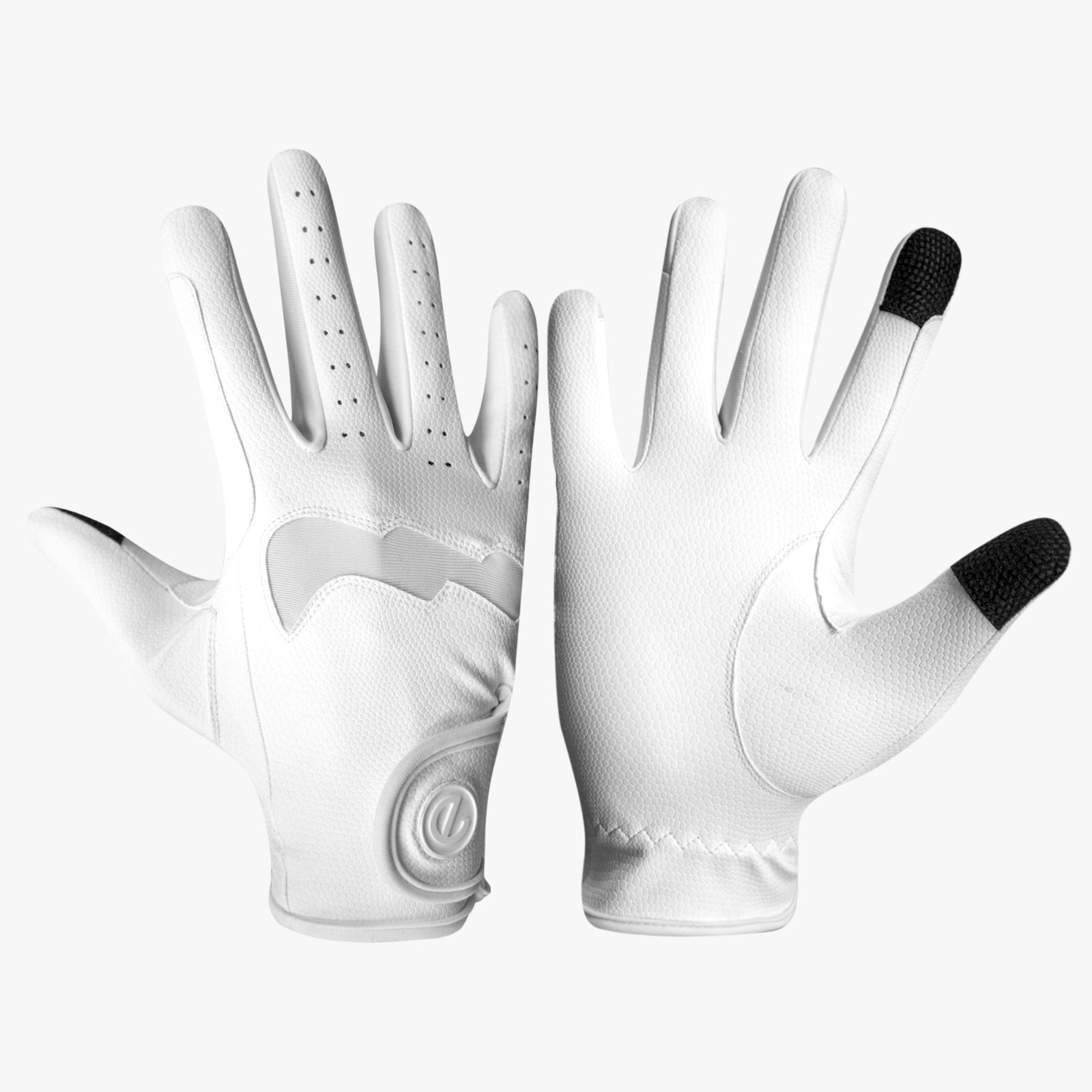 eQUEST GripPro LITE v3 Equestrian Gloves - White / White
