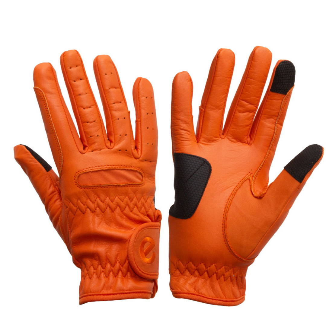 eQUEST GripPro LEATHER - Equestrian Riding Gloves - Orange