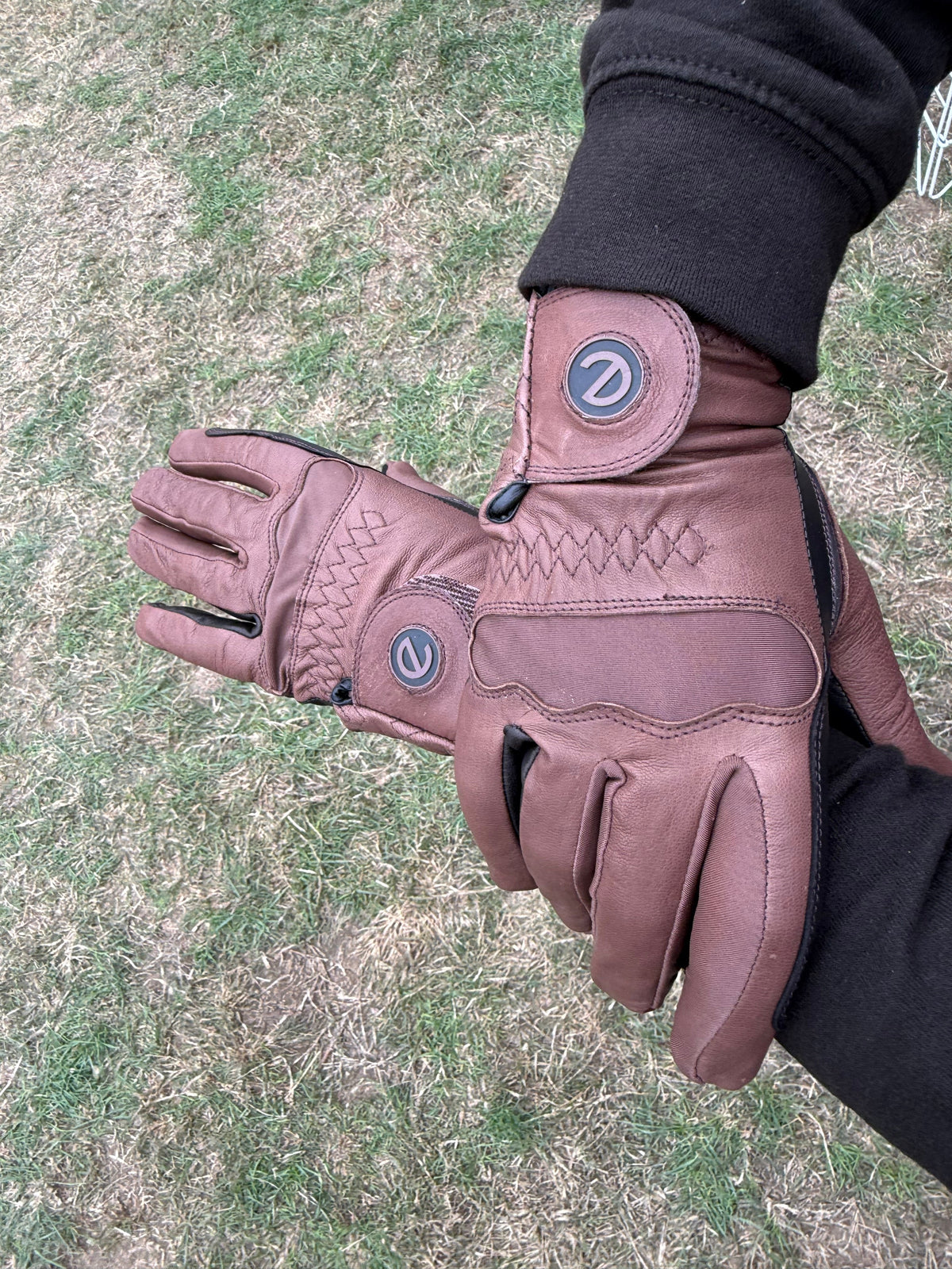 eQUEST GripPro LEATHER Riding Gloves - Chocolate Brown | Cabretta Palm & Goat Leather Back