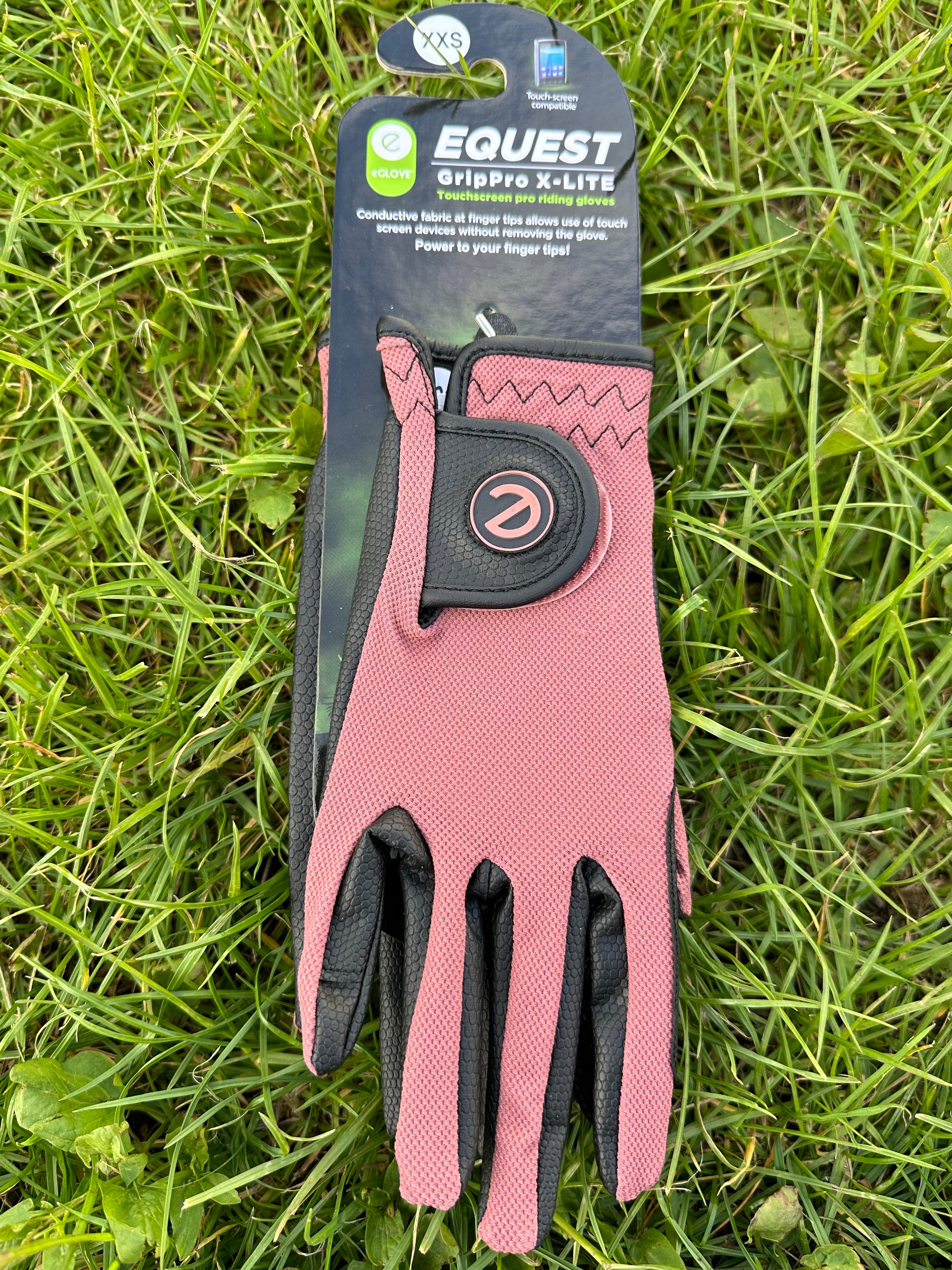 eQUEST GripPro X-LITE Lightweight Equestrian Gloves - Coral - Plain Cuff