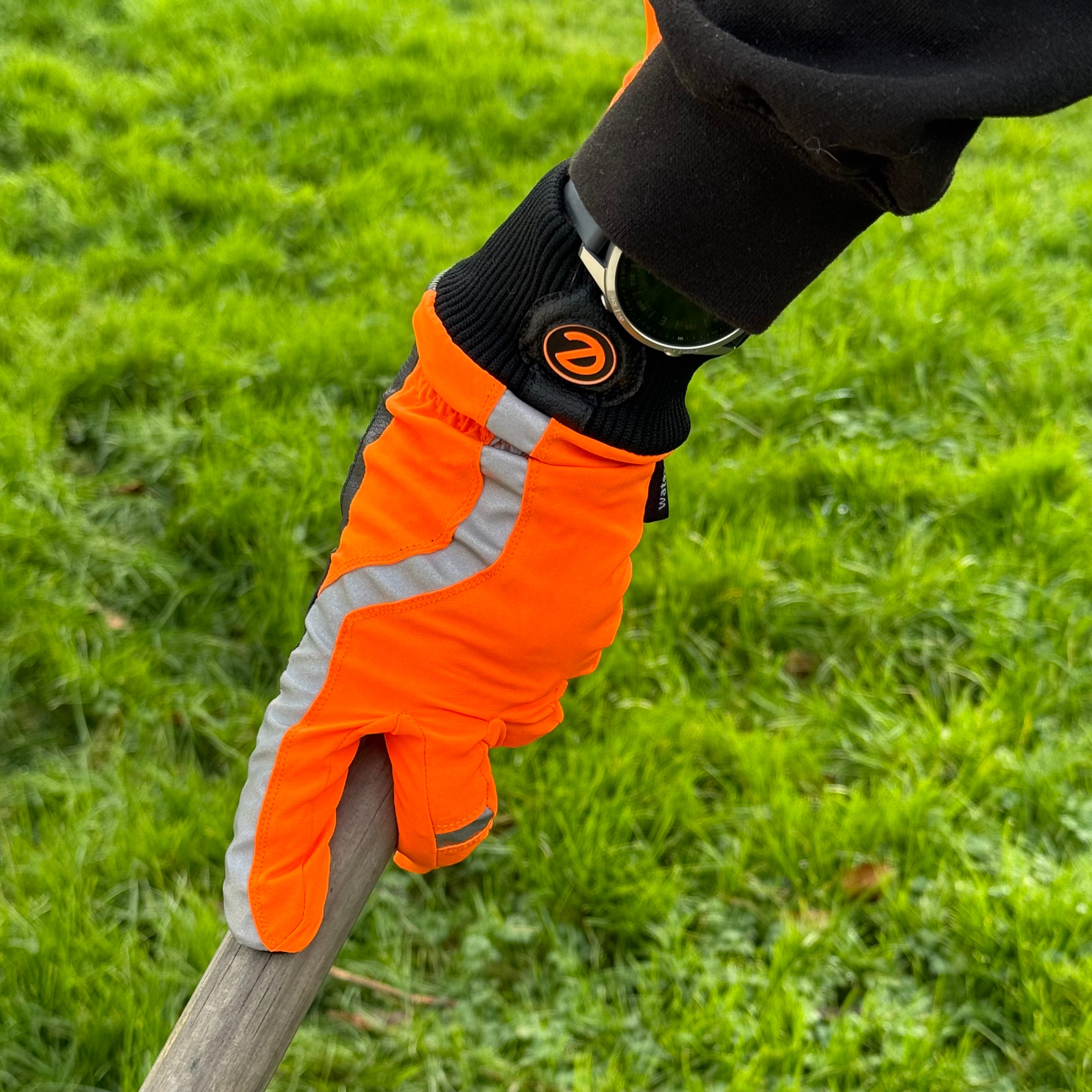 eQUEST Waterproof - Award Winning Waterproof Equestrian Riding & Yard Gloves - HiViz Reflective Orange
