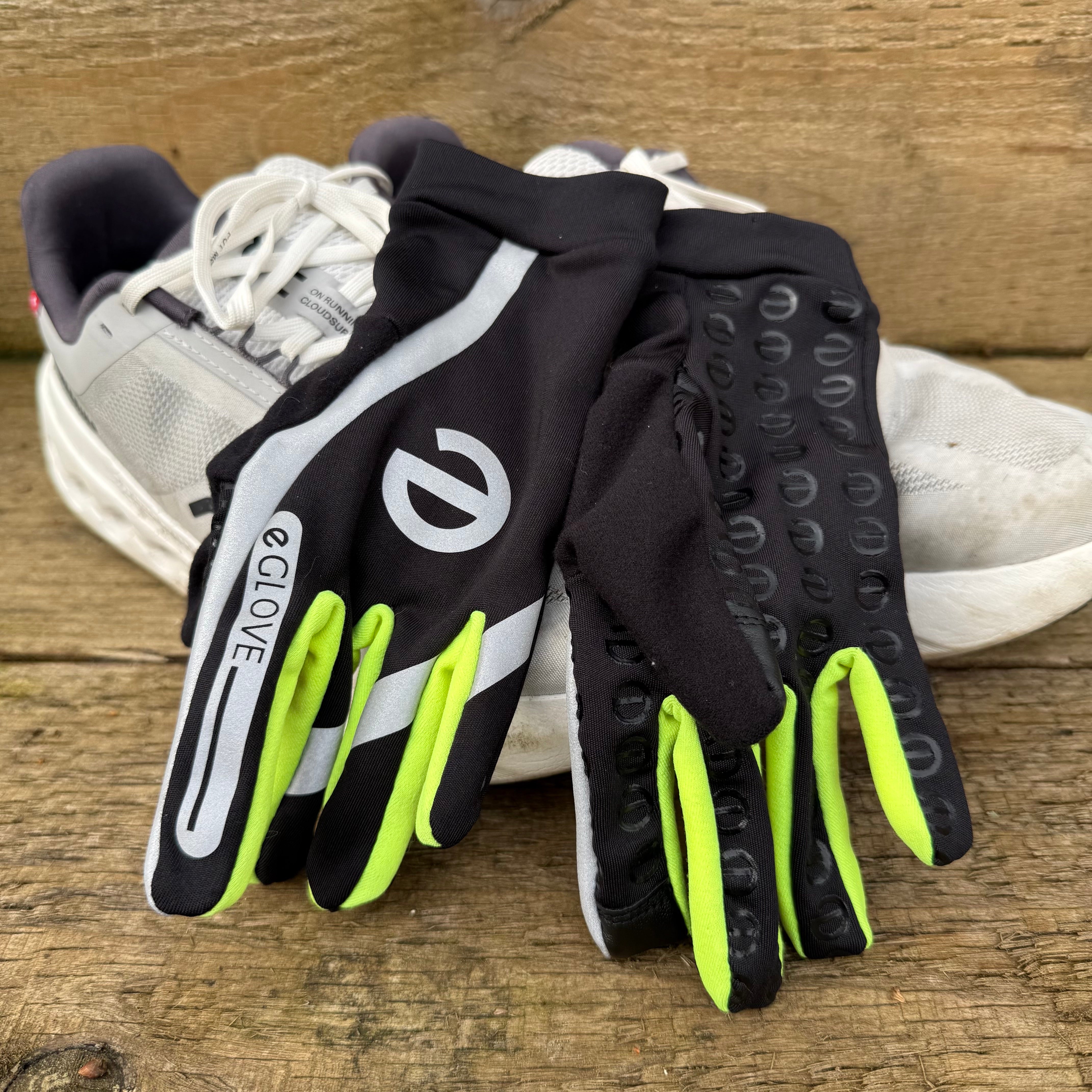 Run - Hi-Vis Touch Screen Running Gloves - Black / Yellow Reflective (V3)