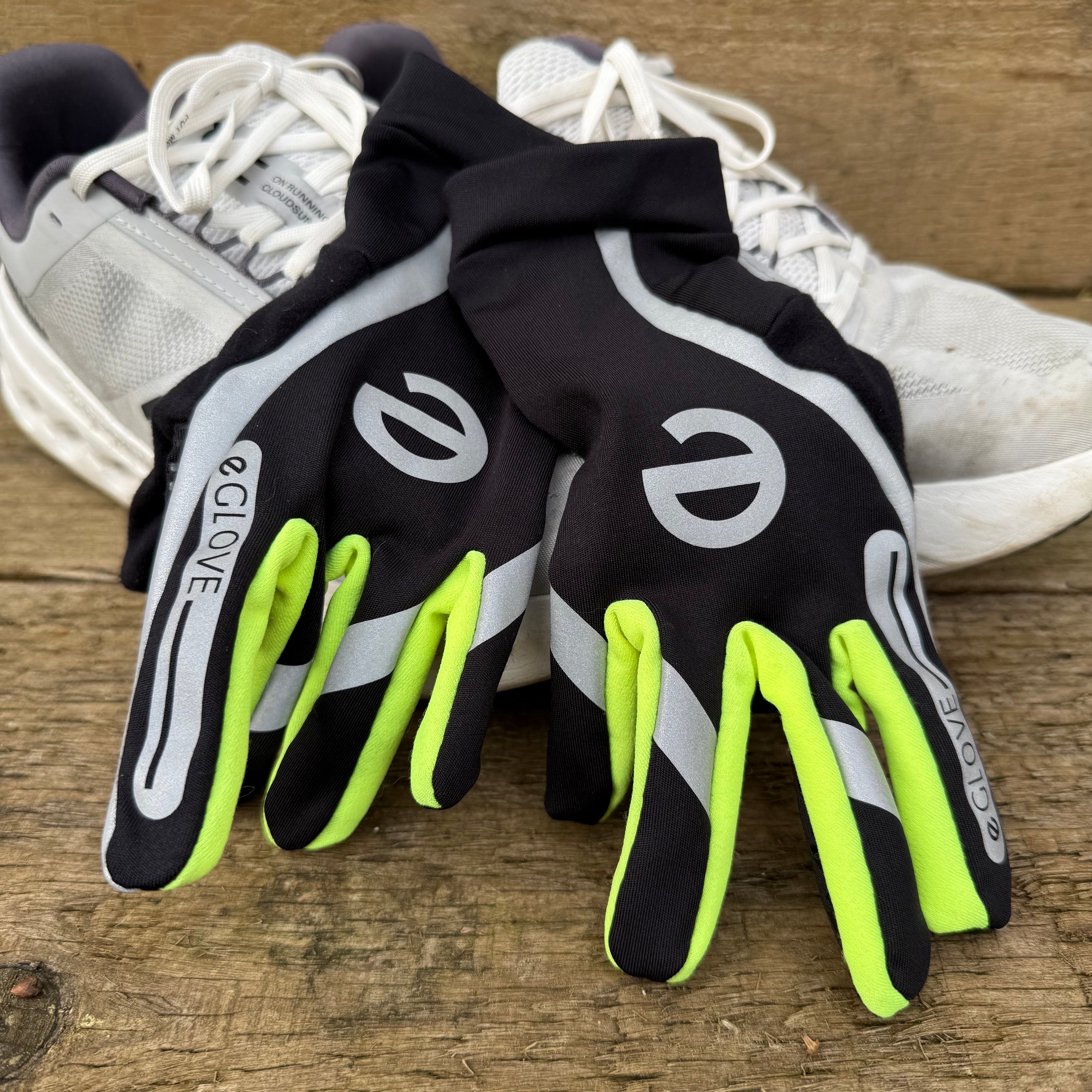 Run - Hi-Vis Touch Screen Running Gloves - Black / Yellow Reflective (V3)