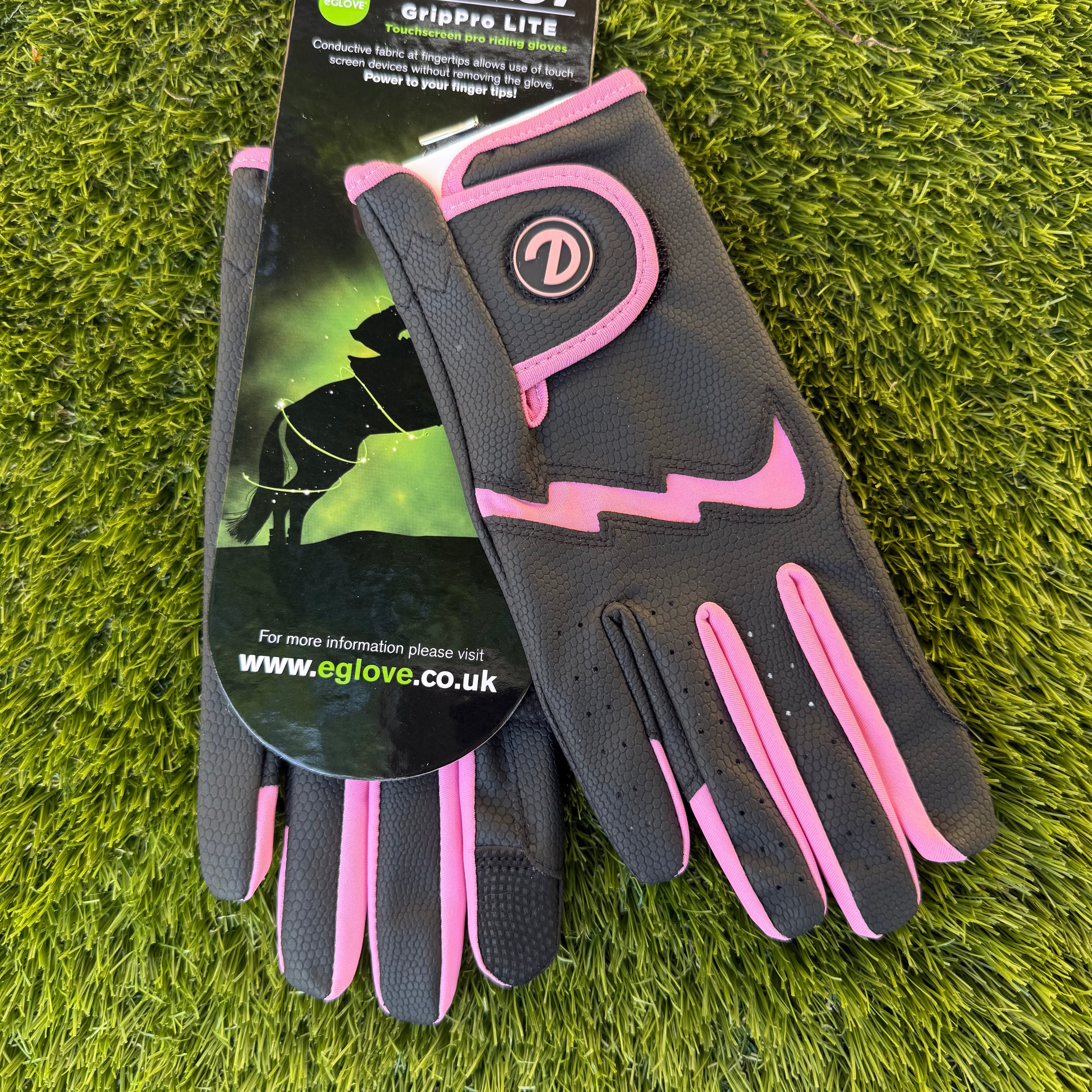 eQUEST GripPro LITE v3 Equestrian Gloves - Black / Blush Pink (NEW!)