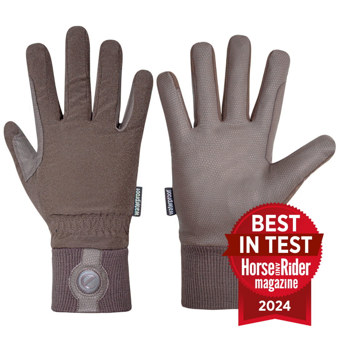 eQUEST Waterproof - Award Winning Waterproof Equestrian Riding & Yard Gloves - Brown