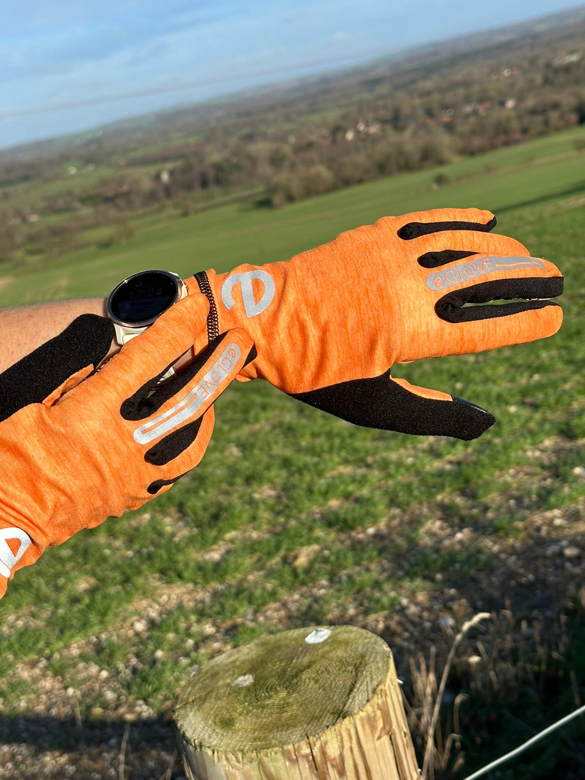 RUN - Orange - Touch Screen Running Gloves