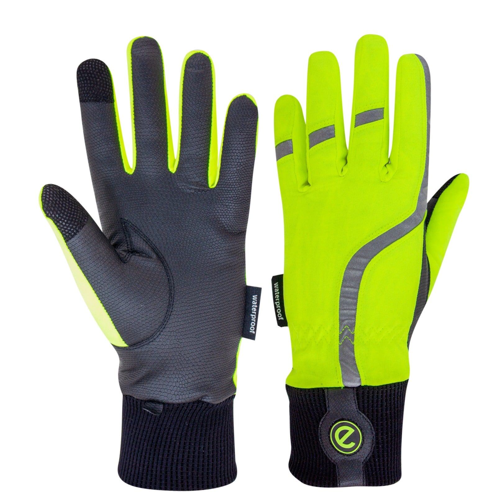 eQUEST Waterproof - Award Winning Waterproof Equestrian Riding & Yard Gloves - HiViz Reflective Yellow