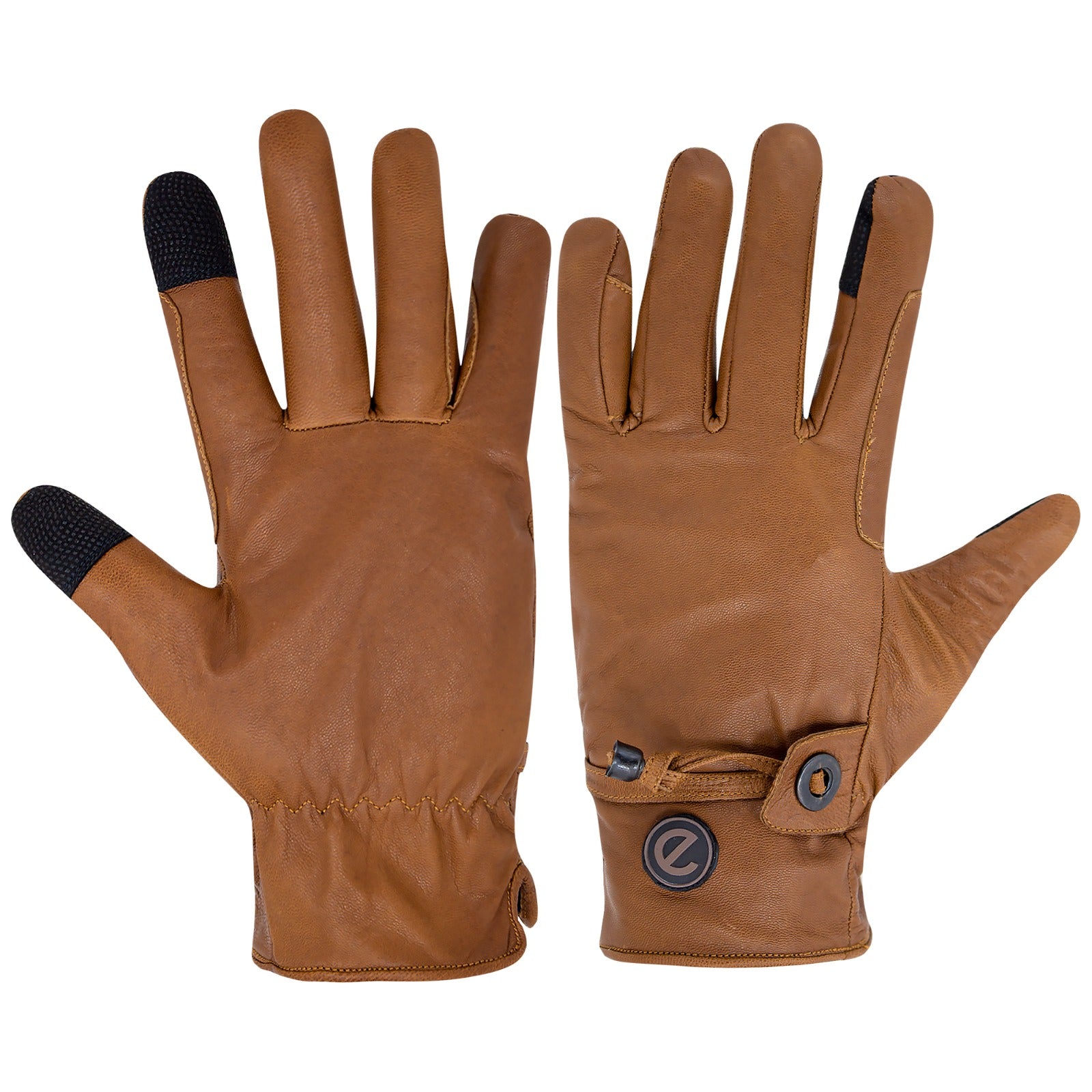 eQUEST GripPro Western Equestrian Riding Gloves - Leather - Unlined - Tan