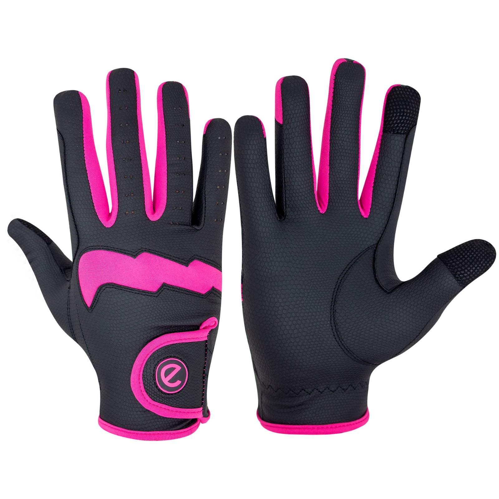 eQUEST GripPro LITE v3 Equestrian Gloves - Black / Pink