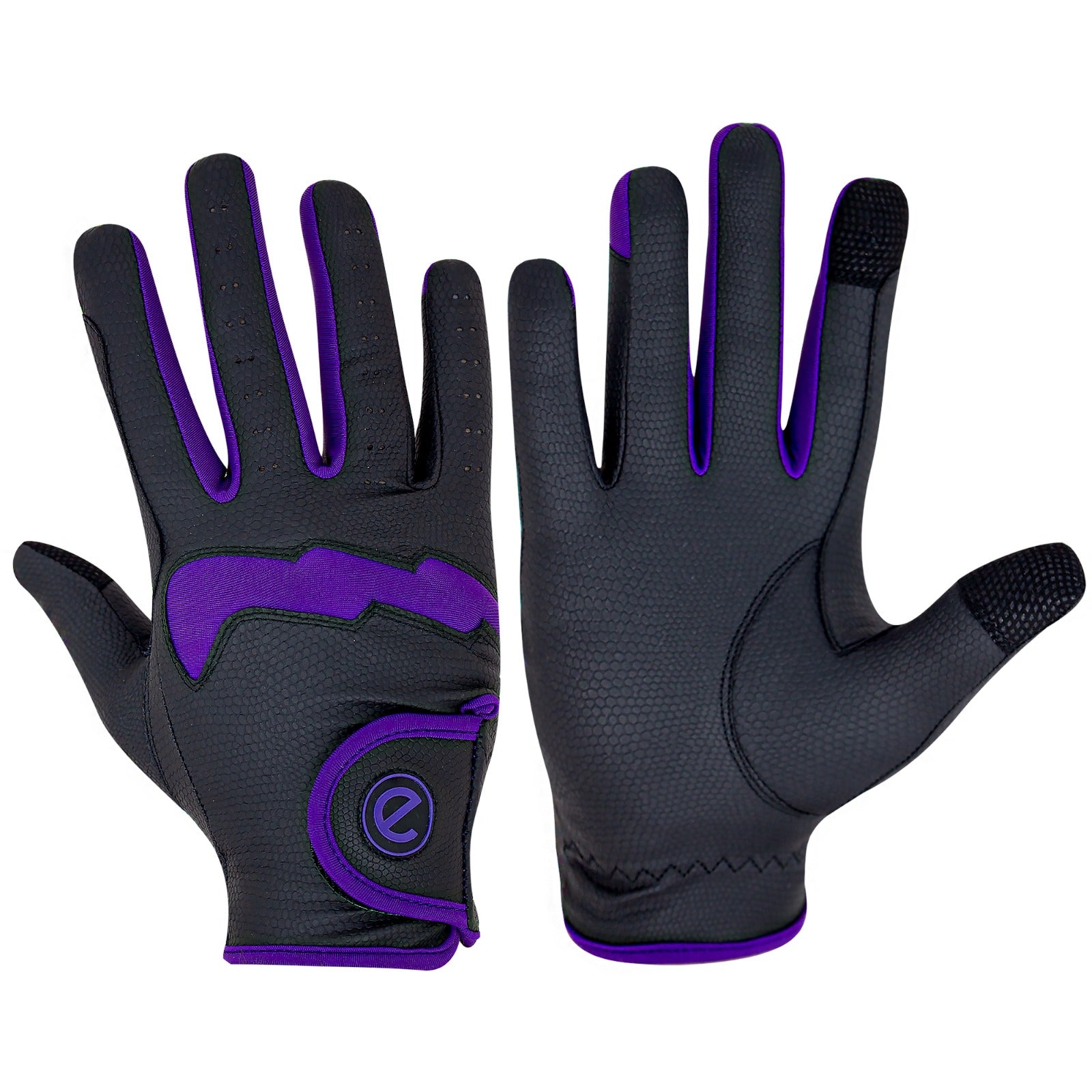 eQUEST GripPro LITE v3 Equestrian Gloves - Black / Purple