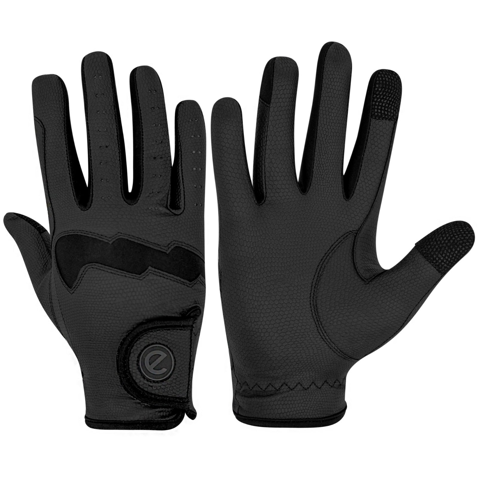 eQUEST GripPro LITE v3 Equestrian Gloves - Black / Black