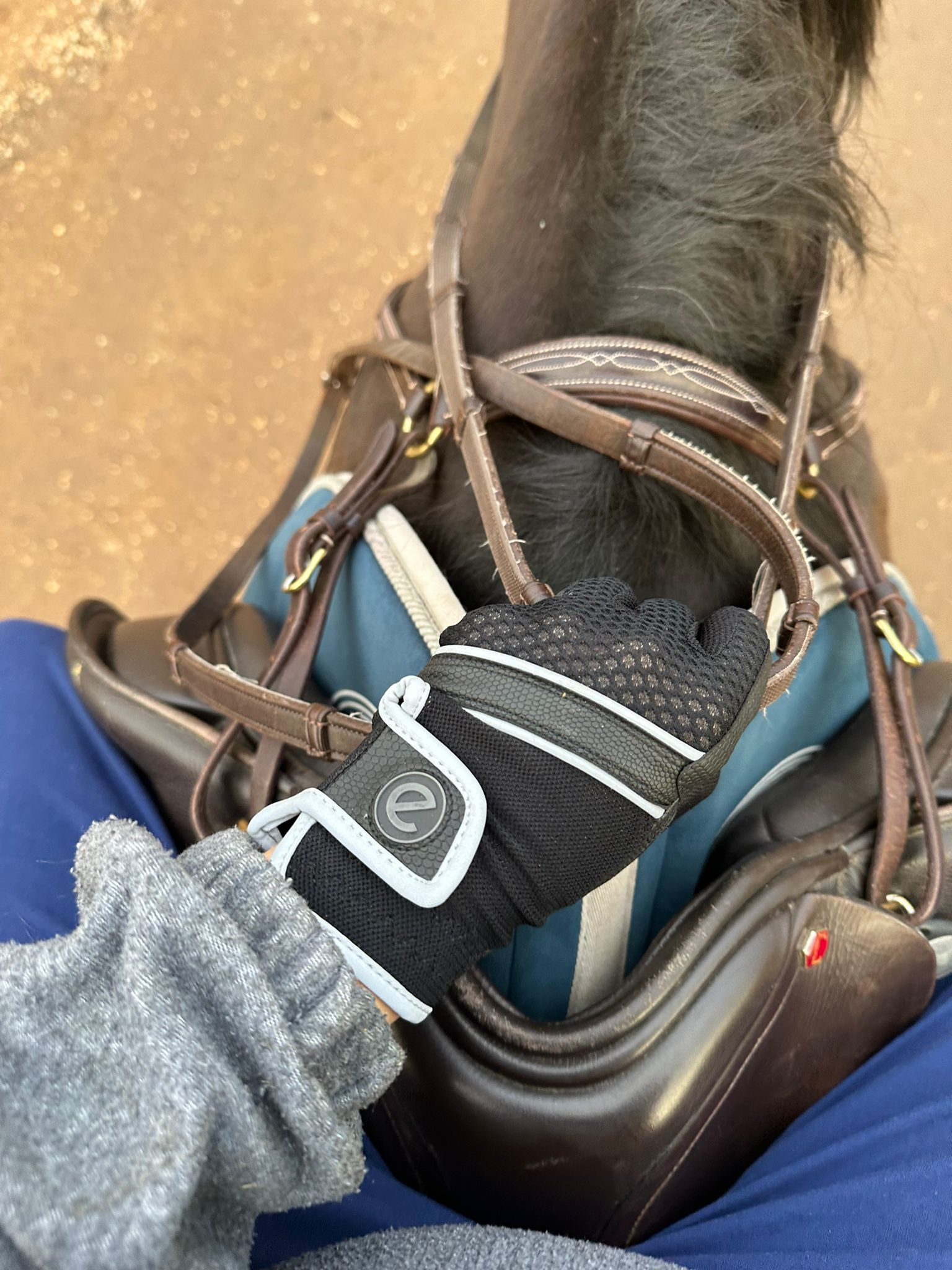 eQUEST GripPro X-LITE Lightweight Equestrian Gloves - eGLOVE x Forelock & Fringe Special Edition - Black / Reflective