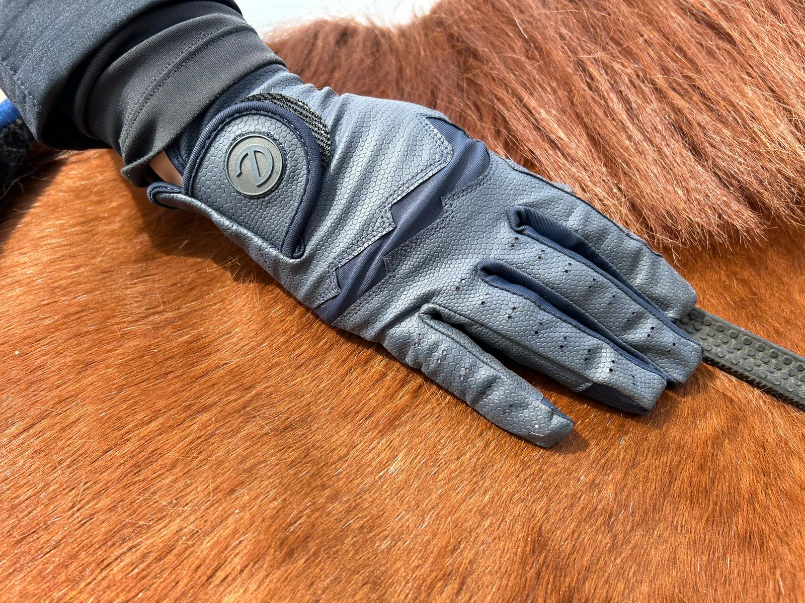 eQUEST GripPro LITE v3 Equestrian Gloves - Blue / Blue