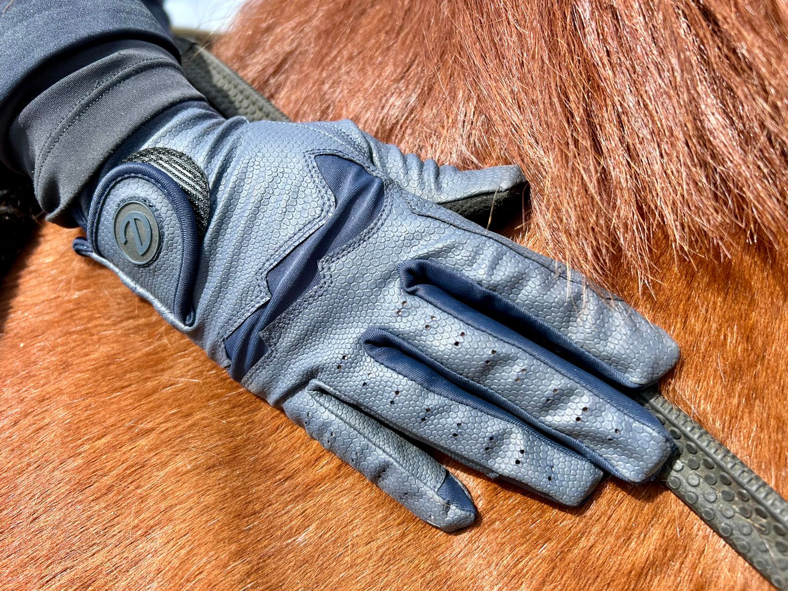 eQUEST GripPro LITE v3 Equestrian Gloves - Blue / Blue