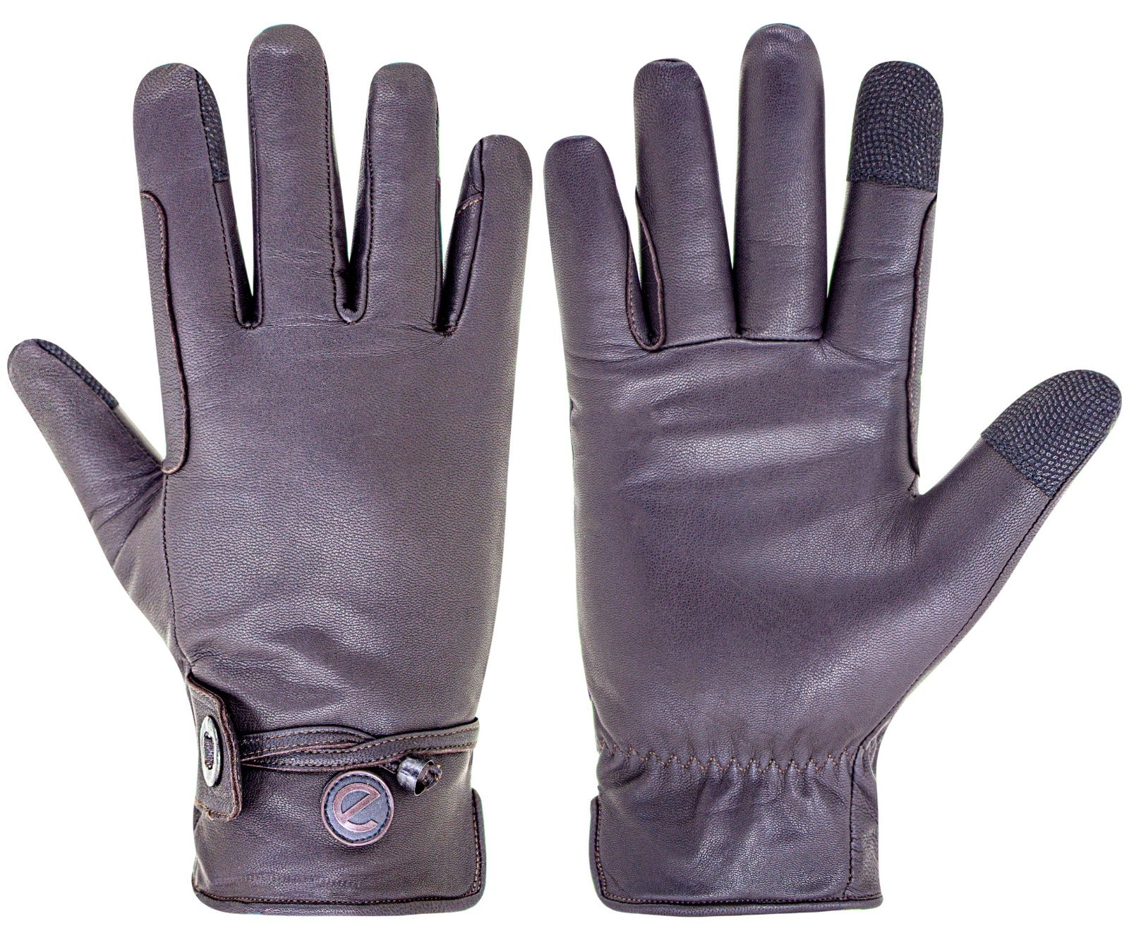 eQUEST GripPro Western Equestrian Riding Gloves  - Leather - Thinsulate Lined - Brown