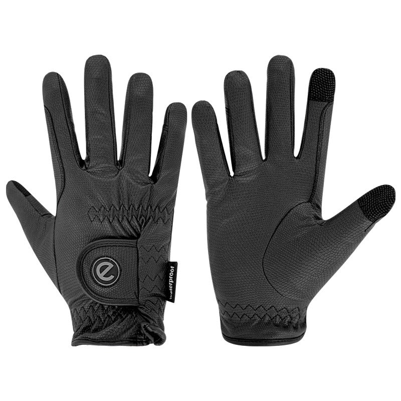 eQUEST GripPro Winter Edition WATERPROOF - Award winning Waterproof Winter Equestrian Riding Gloves - Black