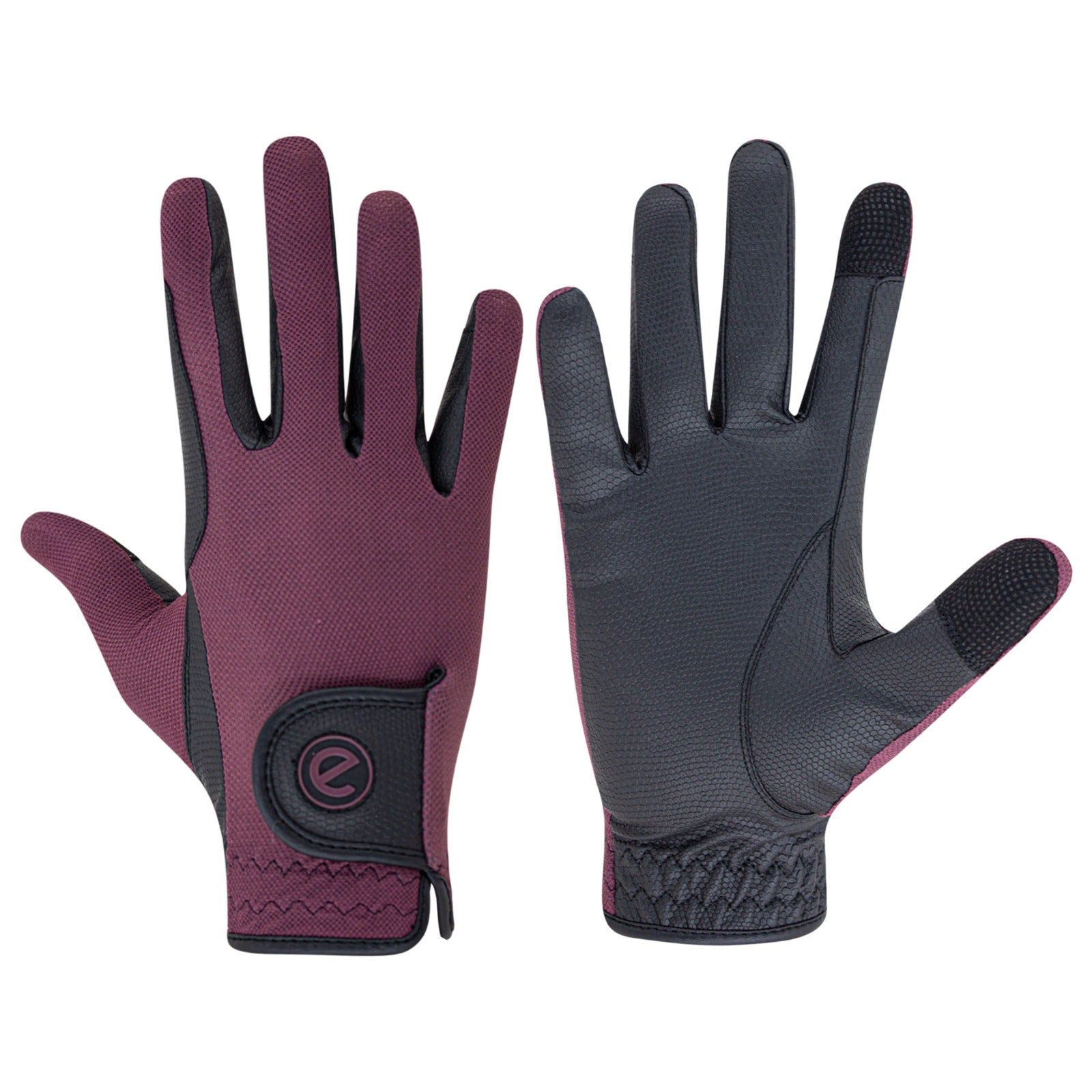 eQUEST GripPro X-LITE Lightweight Equestrian Gloves - Merlot - Plain Cuff