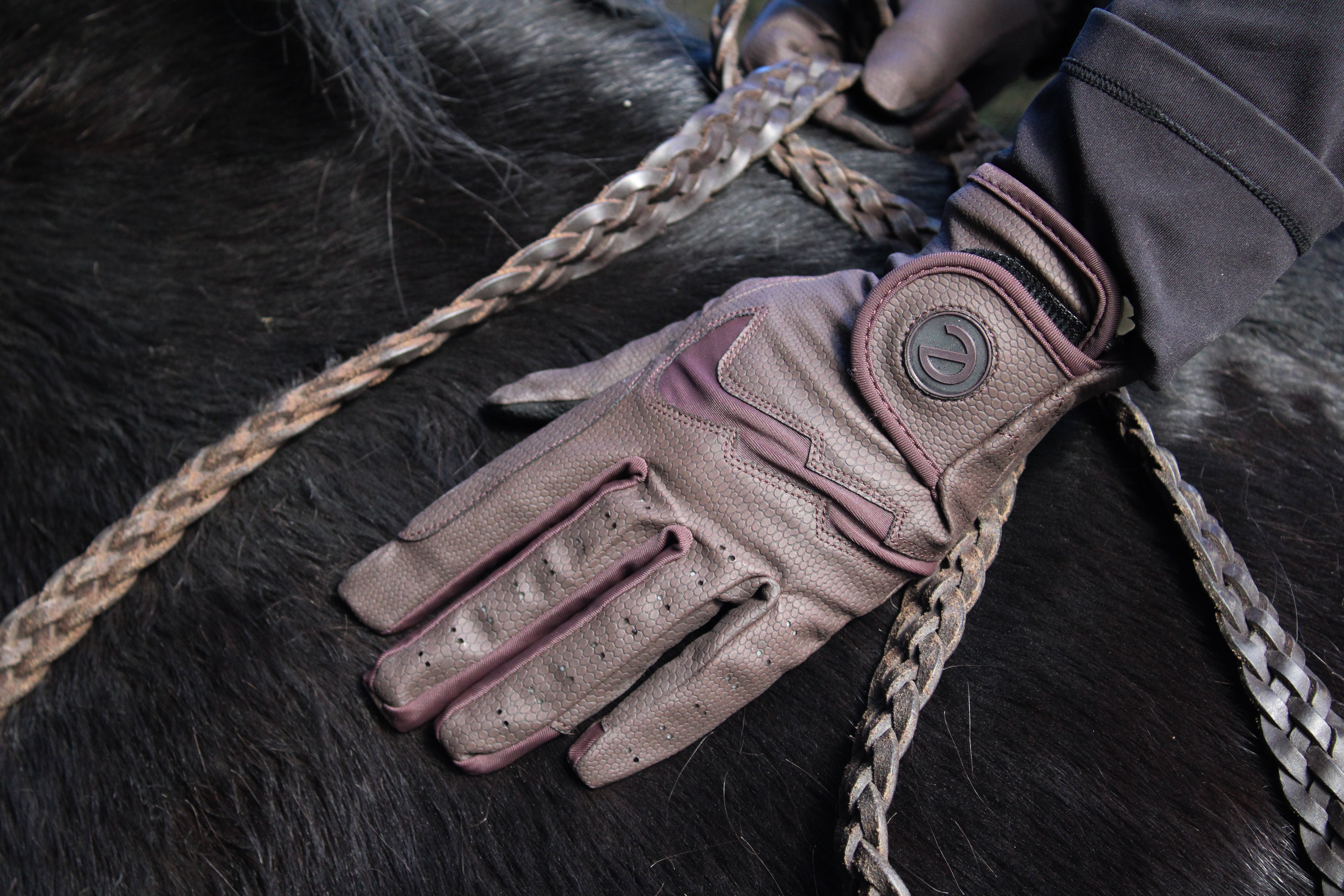 eQUEST GripPro LITE v3 Equestrian Gloves - Brown / Brown