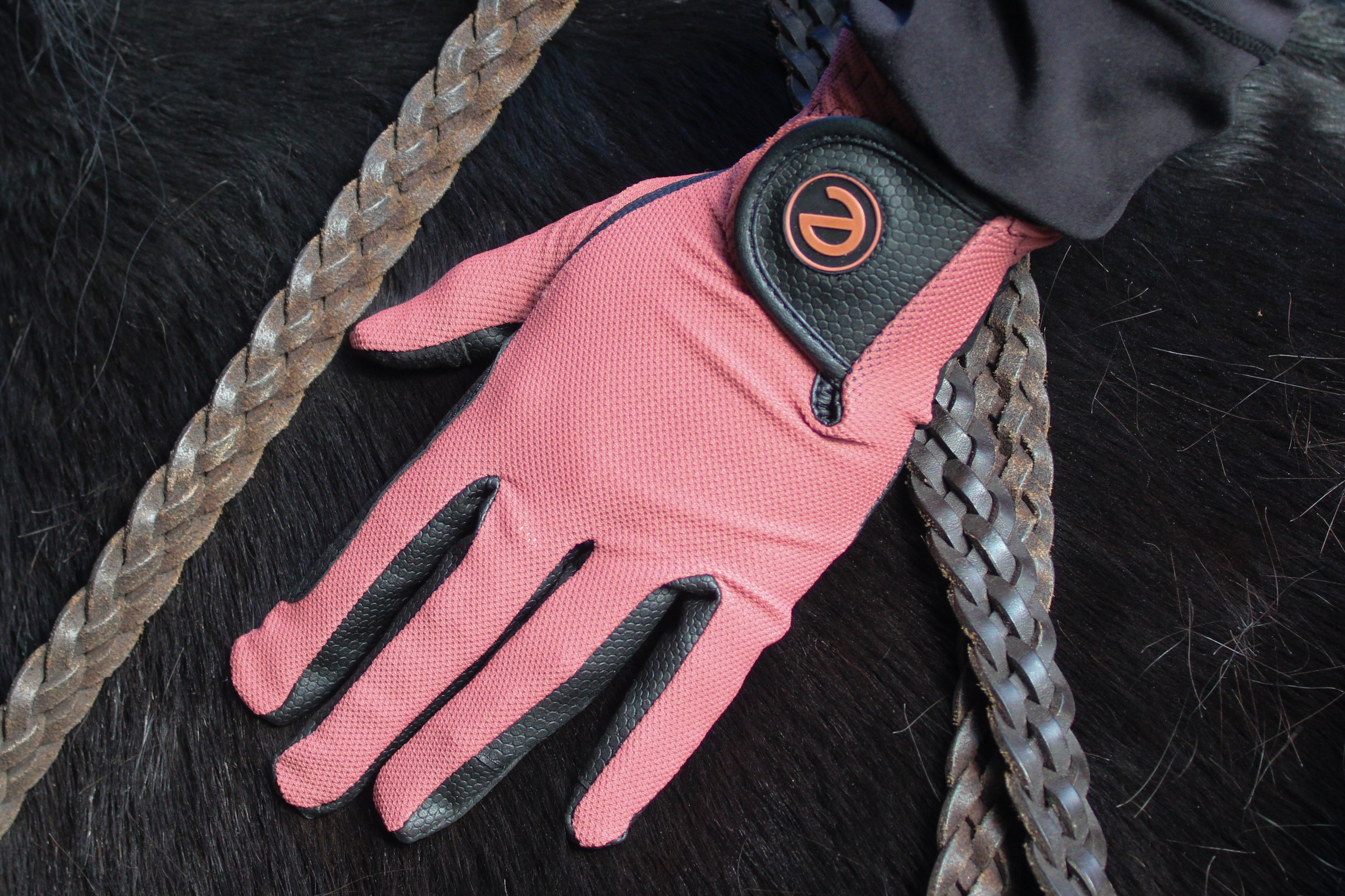 eQUEST GripPro X-LITE Lightweight Equestrian Gloves - Coral - Plain Cuff