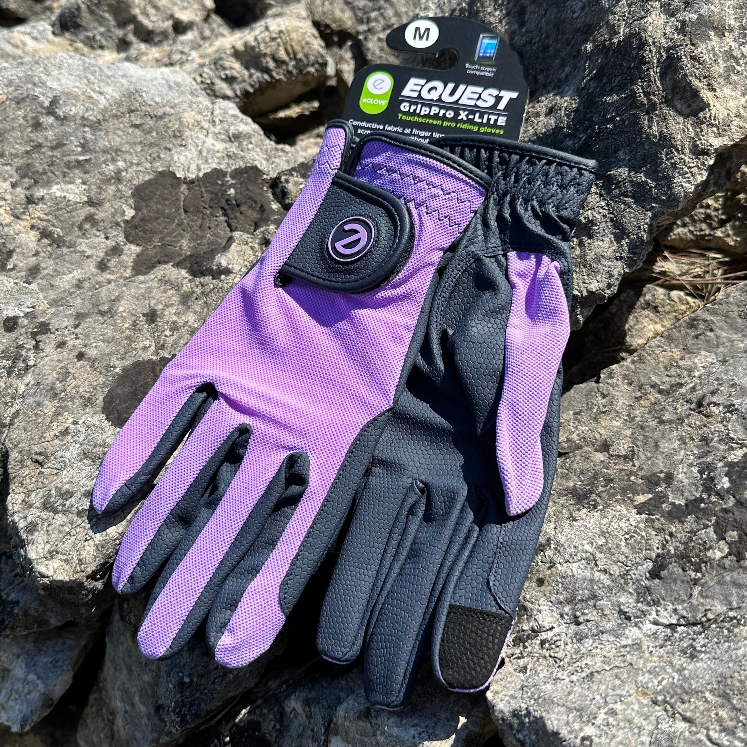 eQUEST GripPro X-LITE Lightweight Equestrian Gloves - Lilac - Plain Cuff