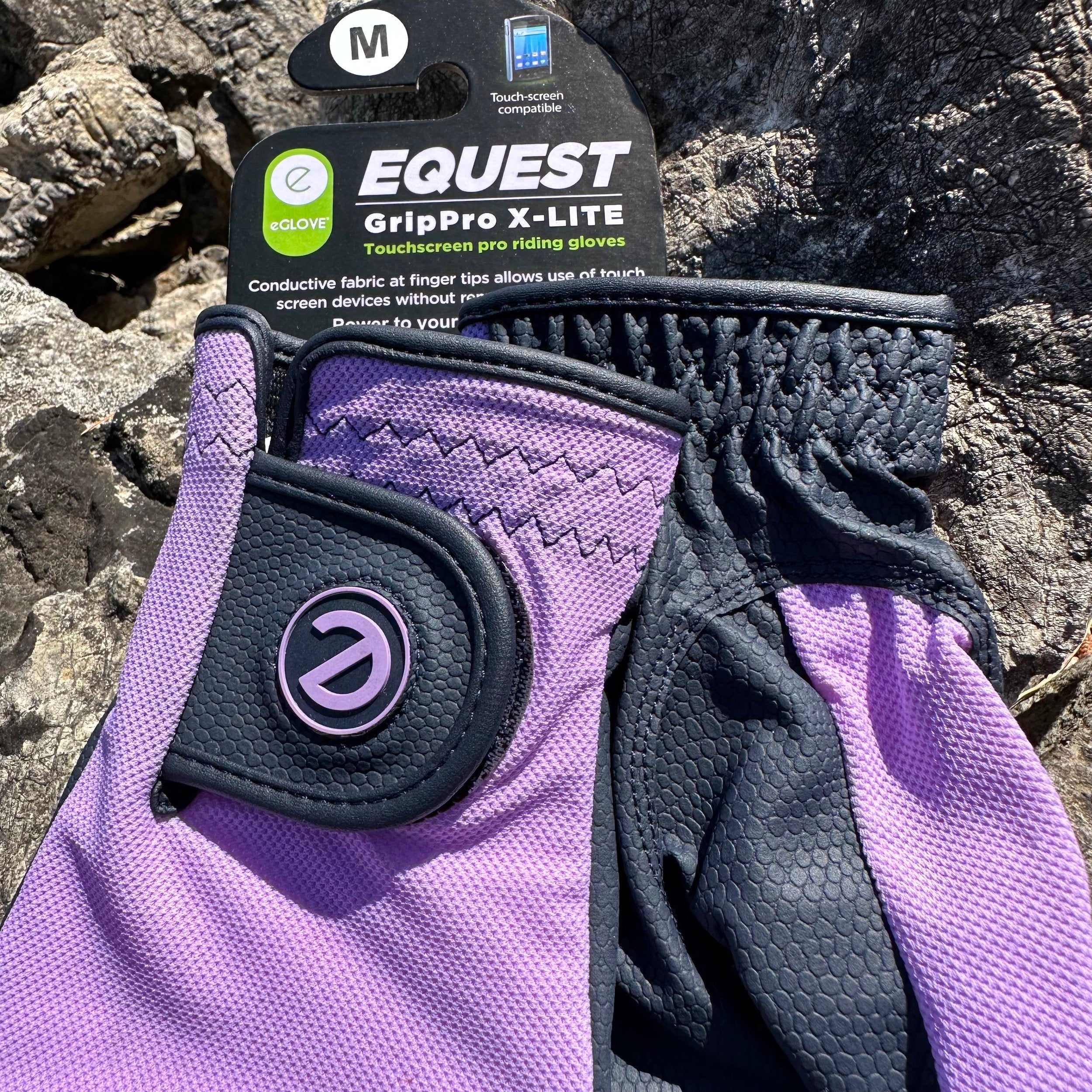eQUEST GripPro X-LITE Lightweight Equestrian Gloves - Lilac - Plain Cuff