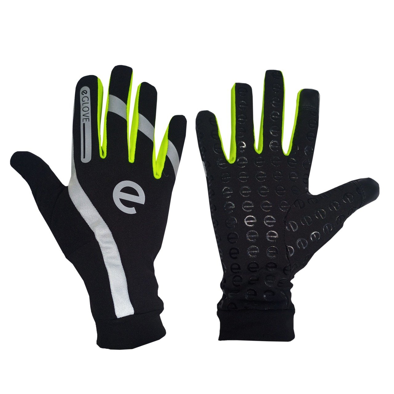 Run - Hi-Vis Touch Screen Running Gloves - Black / Yellow Reflective (V3)