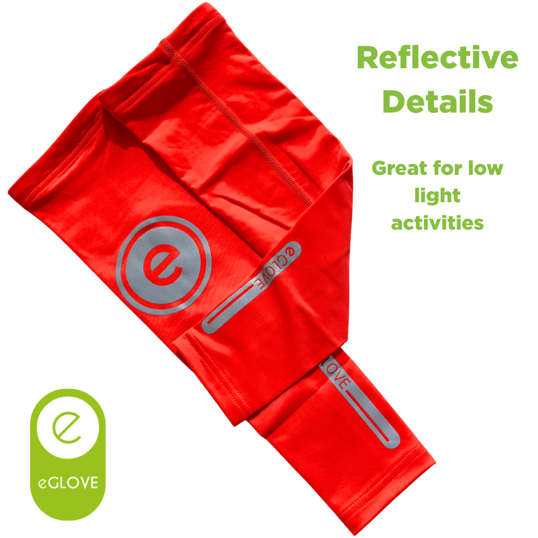 eGLOVE Hi-Vis Armsleeves – Orange | Reflective Running Arm Warmers