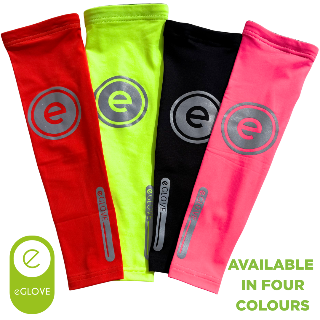 eGLOVE Hi-Vis Armsleeves – Fluoro Yellow | Reflective Running Arm Warmers
