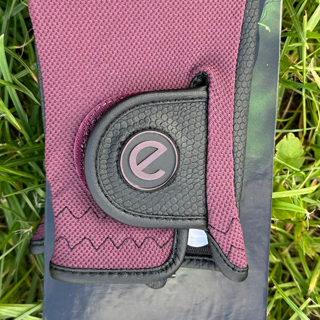 eQUEST GripPro X-LITE Lightweight Equestrian Gloves - Merlot - Plain Cuff
